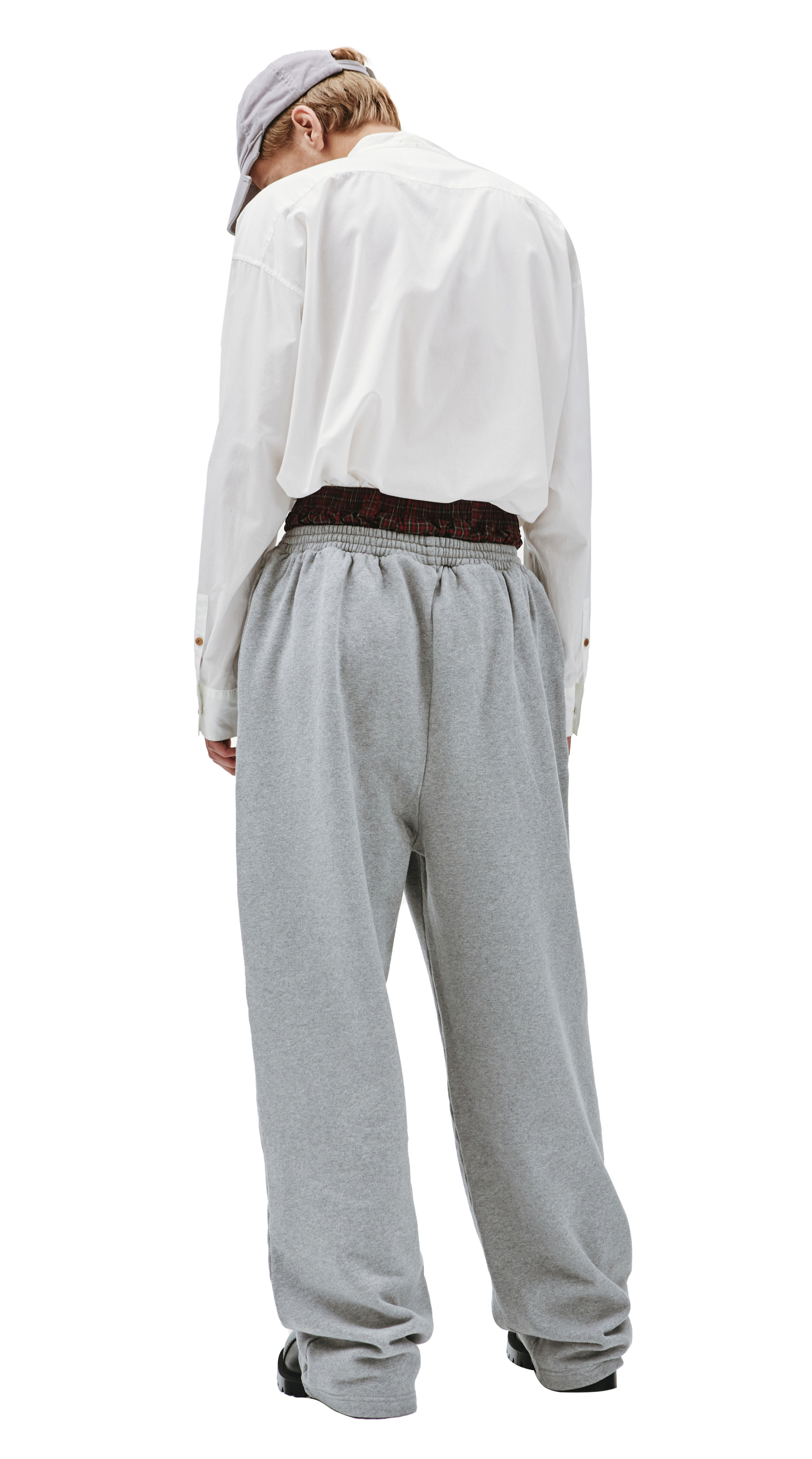Balenciaga Double Waistband Sweatpants Red And Grey
