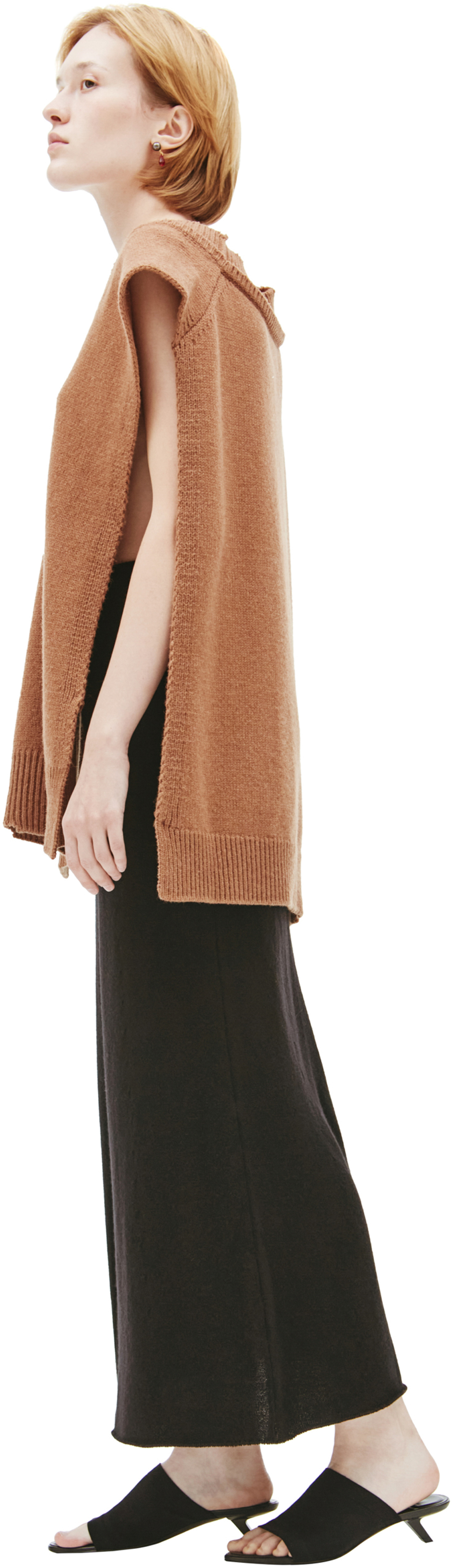 Maison Margiela Wool V-Neck Vest Brown