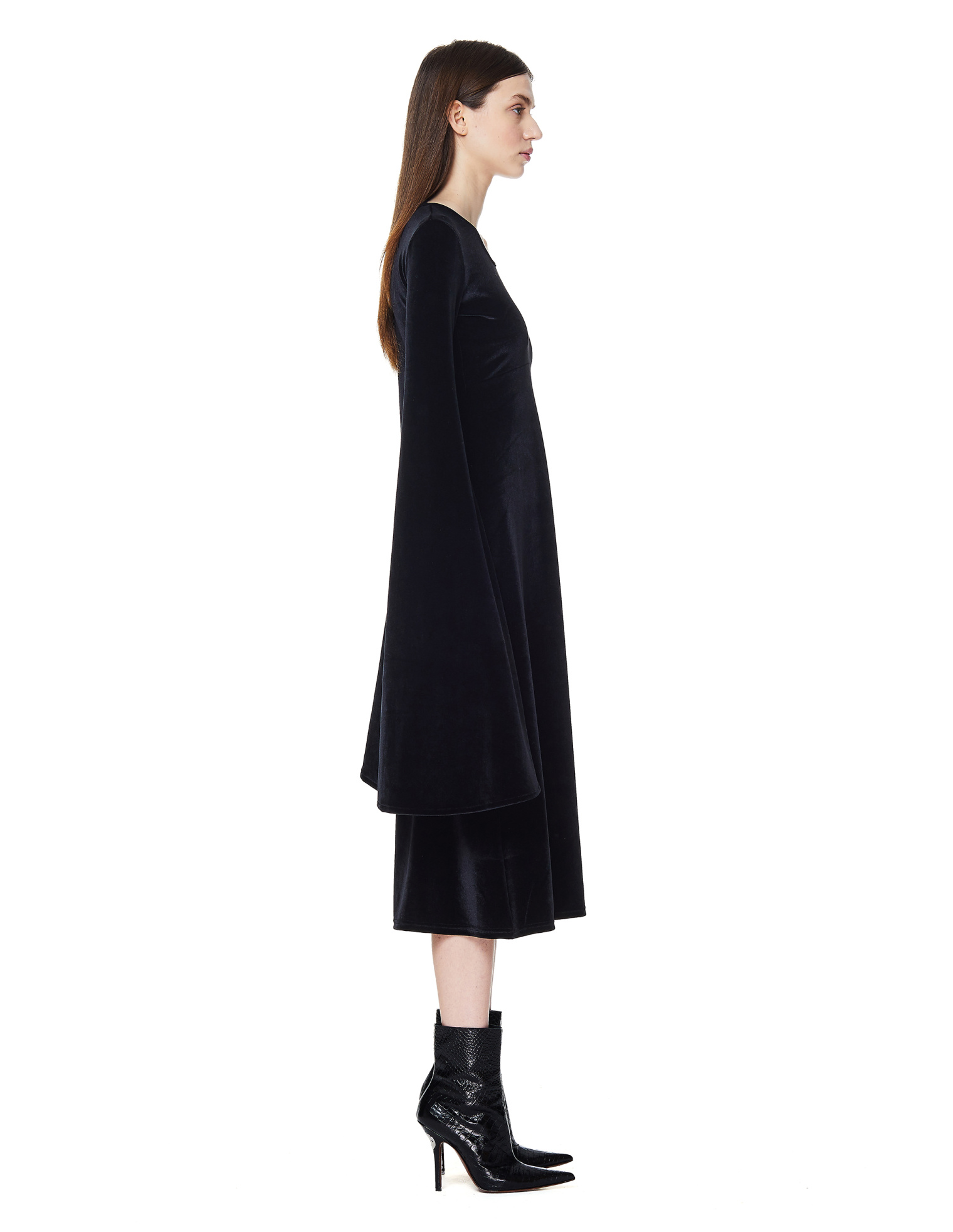 VETEMENTS Черное платье из бархата