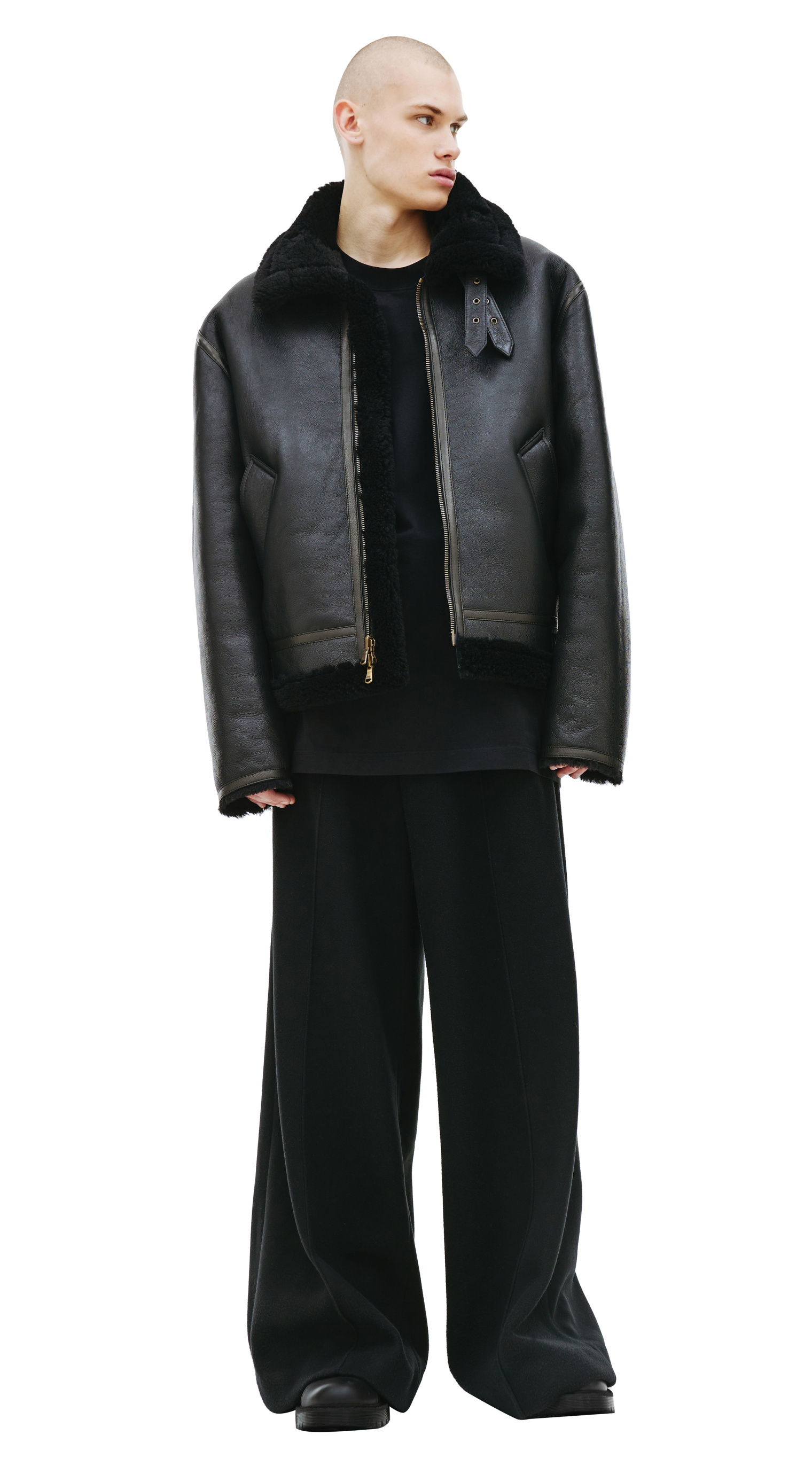 VETEMENTS Black reversible shearling jacket