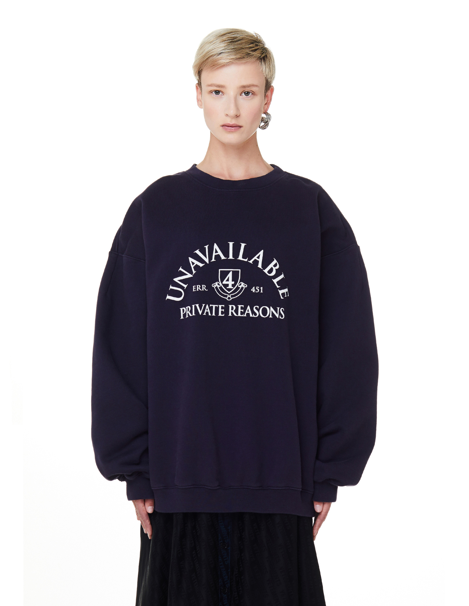 VETEMENTS Unavailable Navy Blue Cotton Sweatshirt