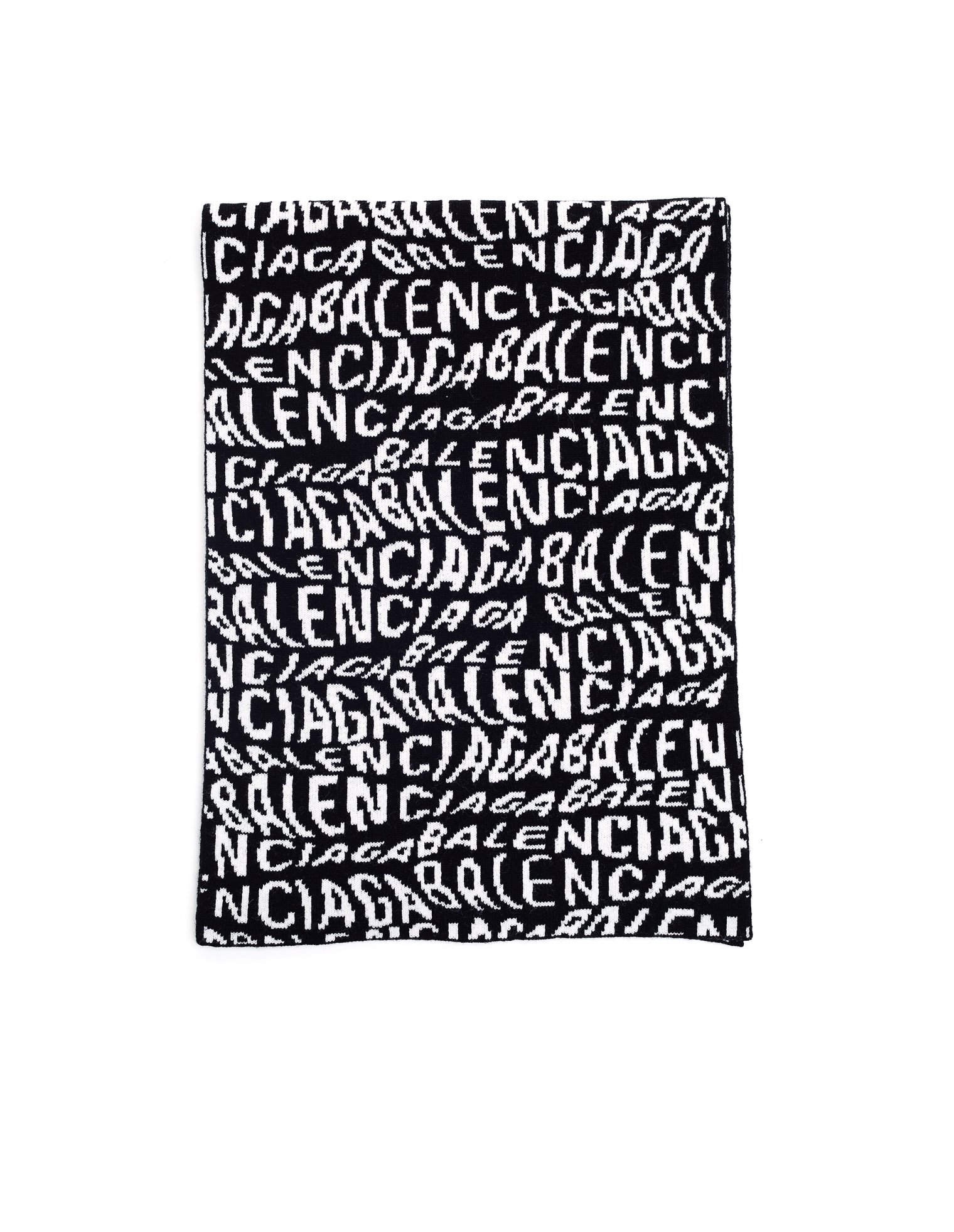 Balenciaga Black & White Mixed Typo Scarf