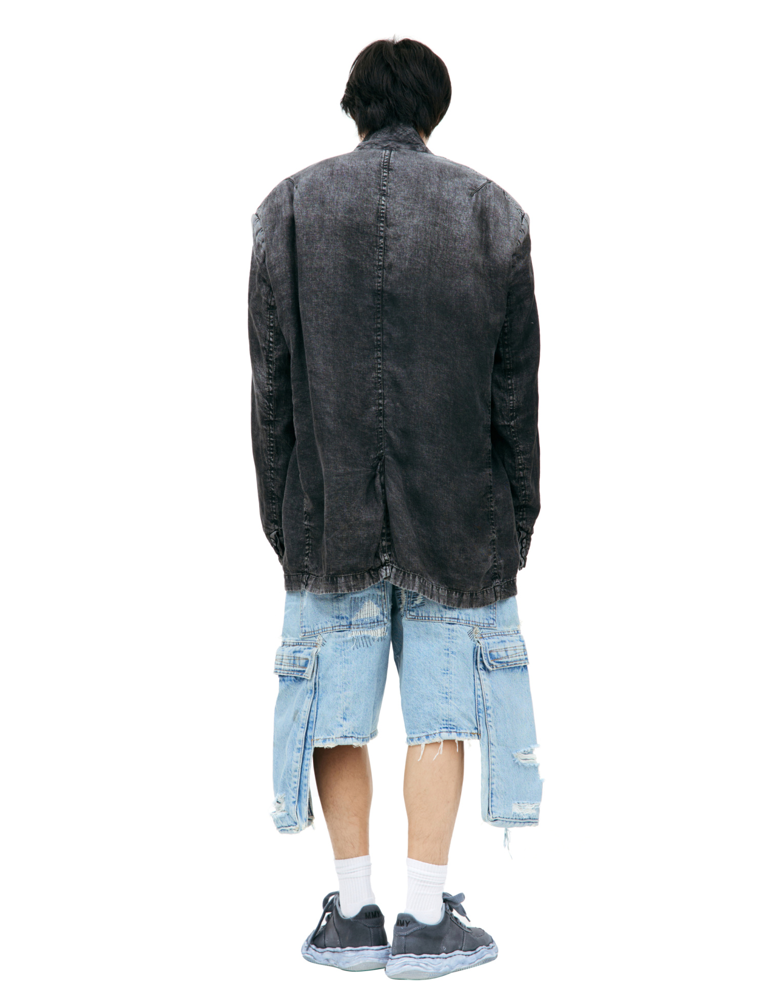 Maison Mihara Yasuhiro Faded effect linen blazer