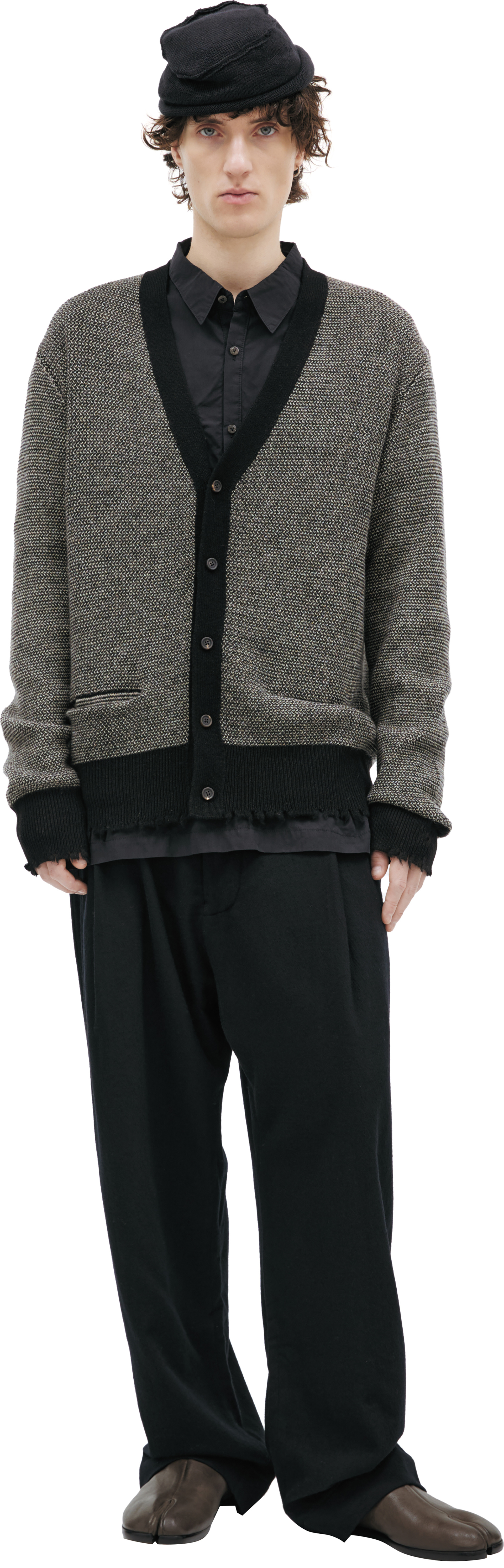 Ziggy Chen Knitted cardigan with a distressed look