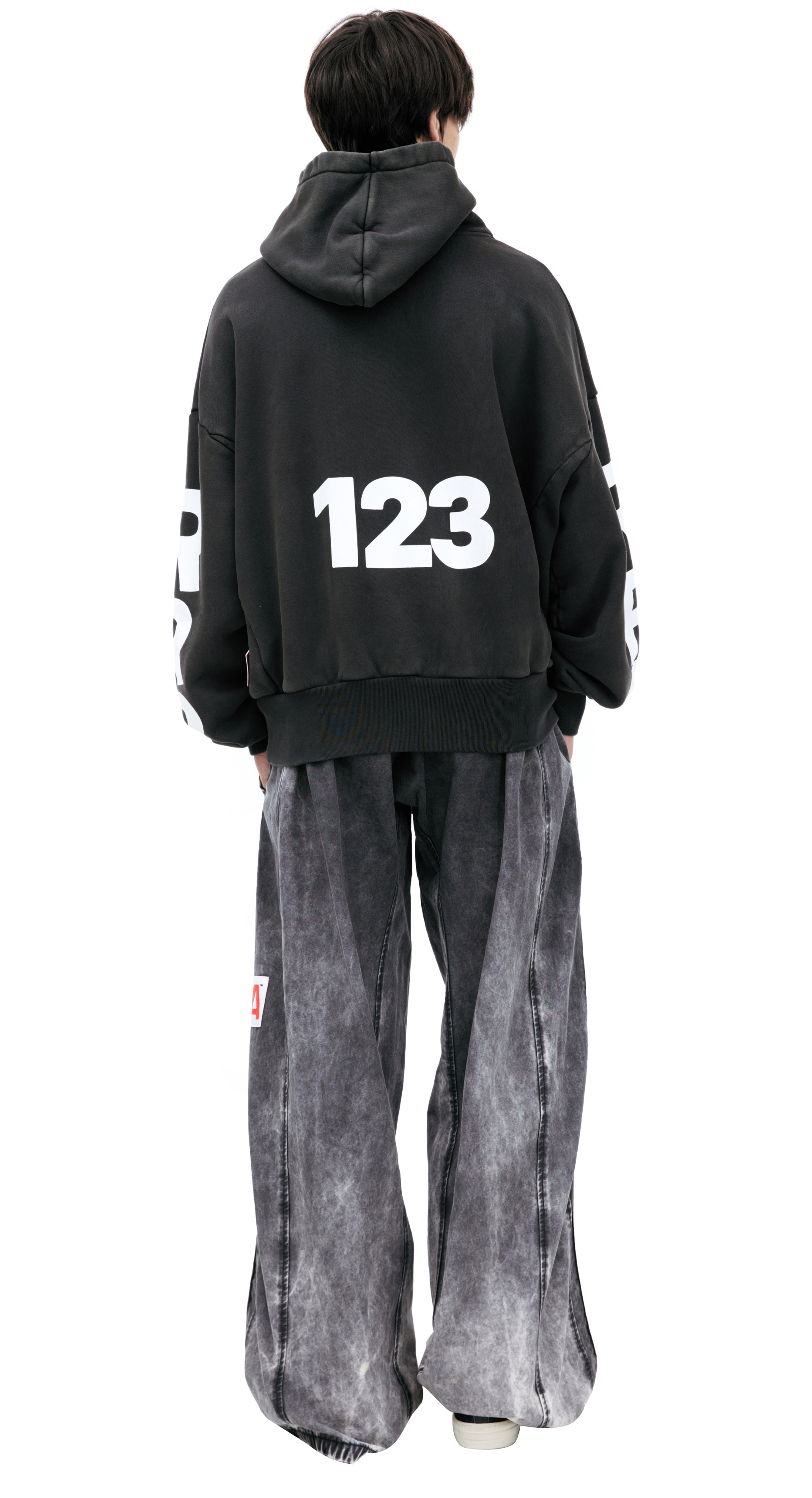 RRR123 Embroidered logo hoodie
