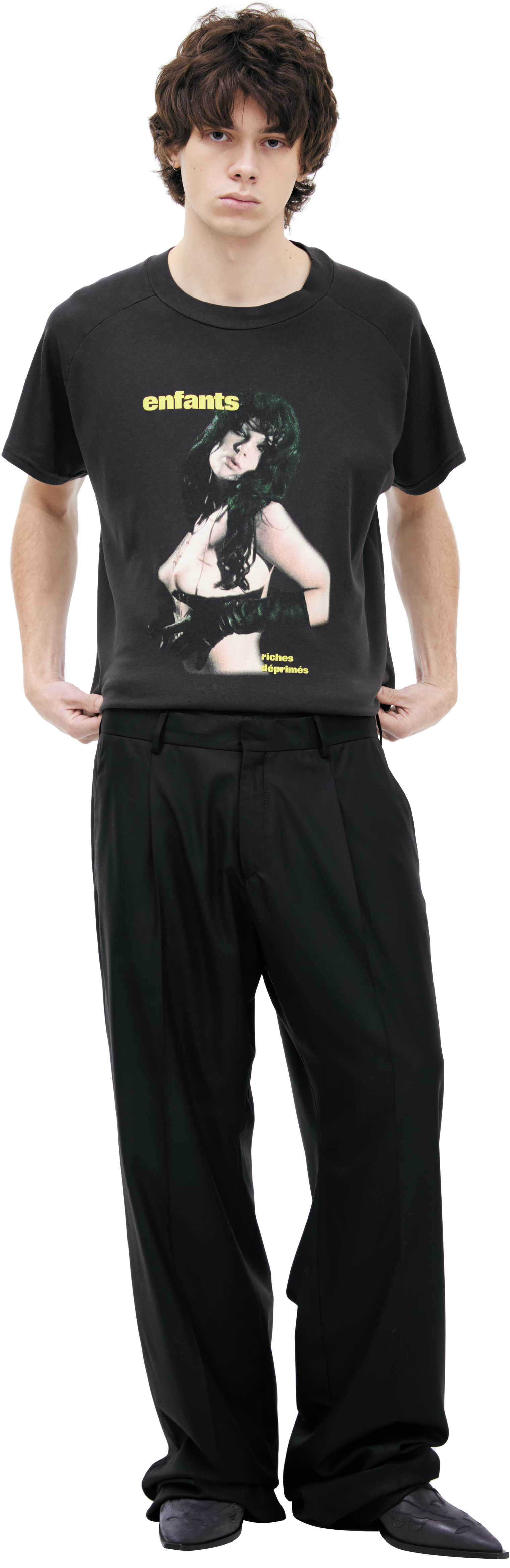 Buy Enfants Riches Déprimés men black wool trousers for $1,183
