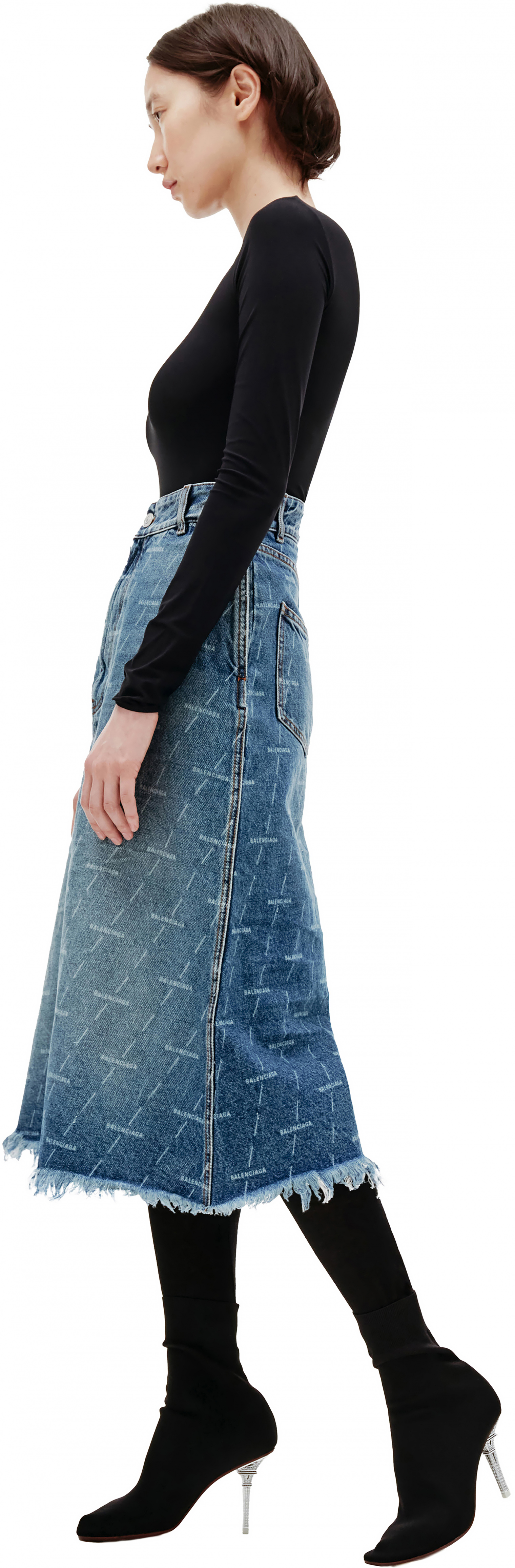 Balenciaga drawstringwaist logoprint Skirt  Farfetch