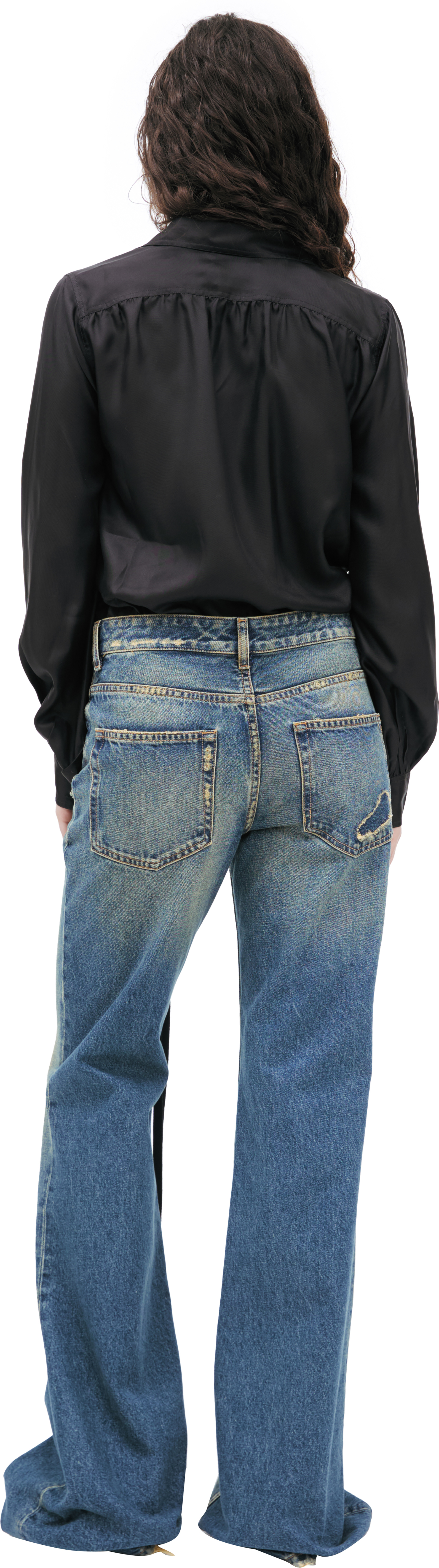 Ann Demeulemeester flared jeans with scuffs