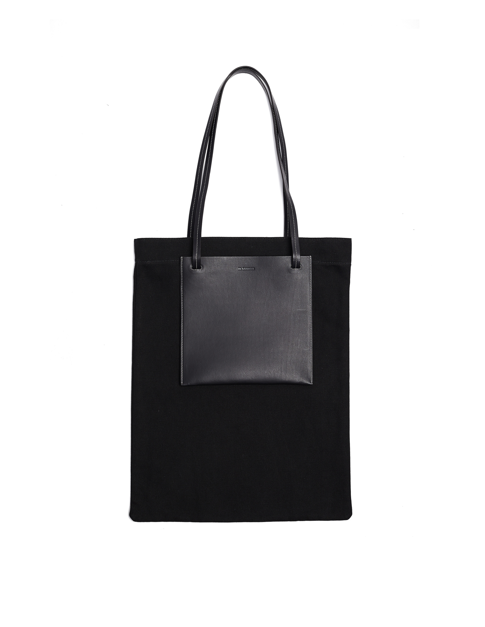 Jil Sander Black Cotton & Linen Bag