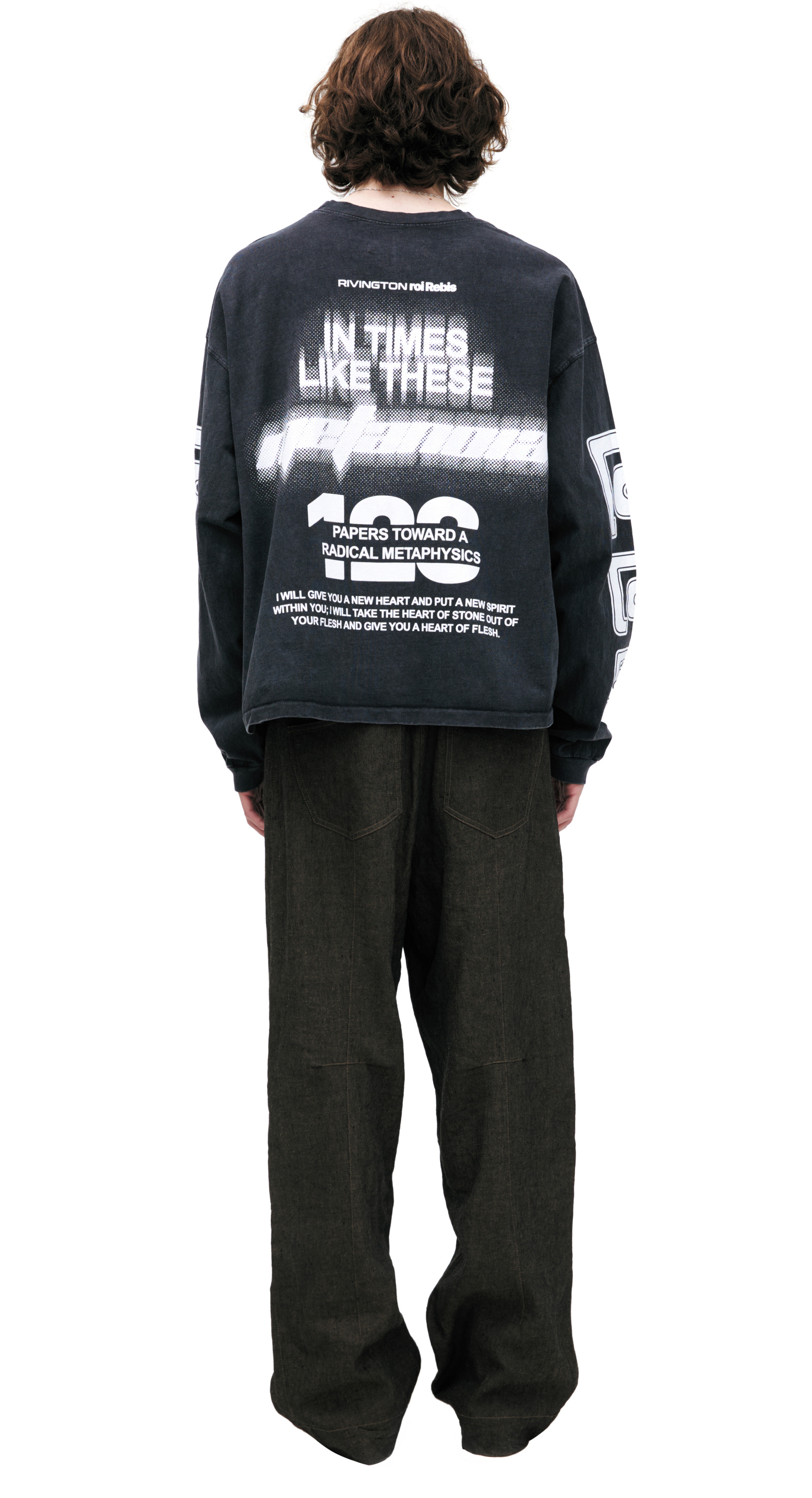 Buy RRR123 men dark grey grey longsleeve with a print for $580 