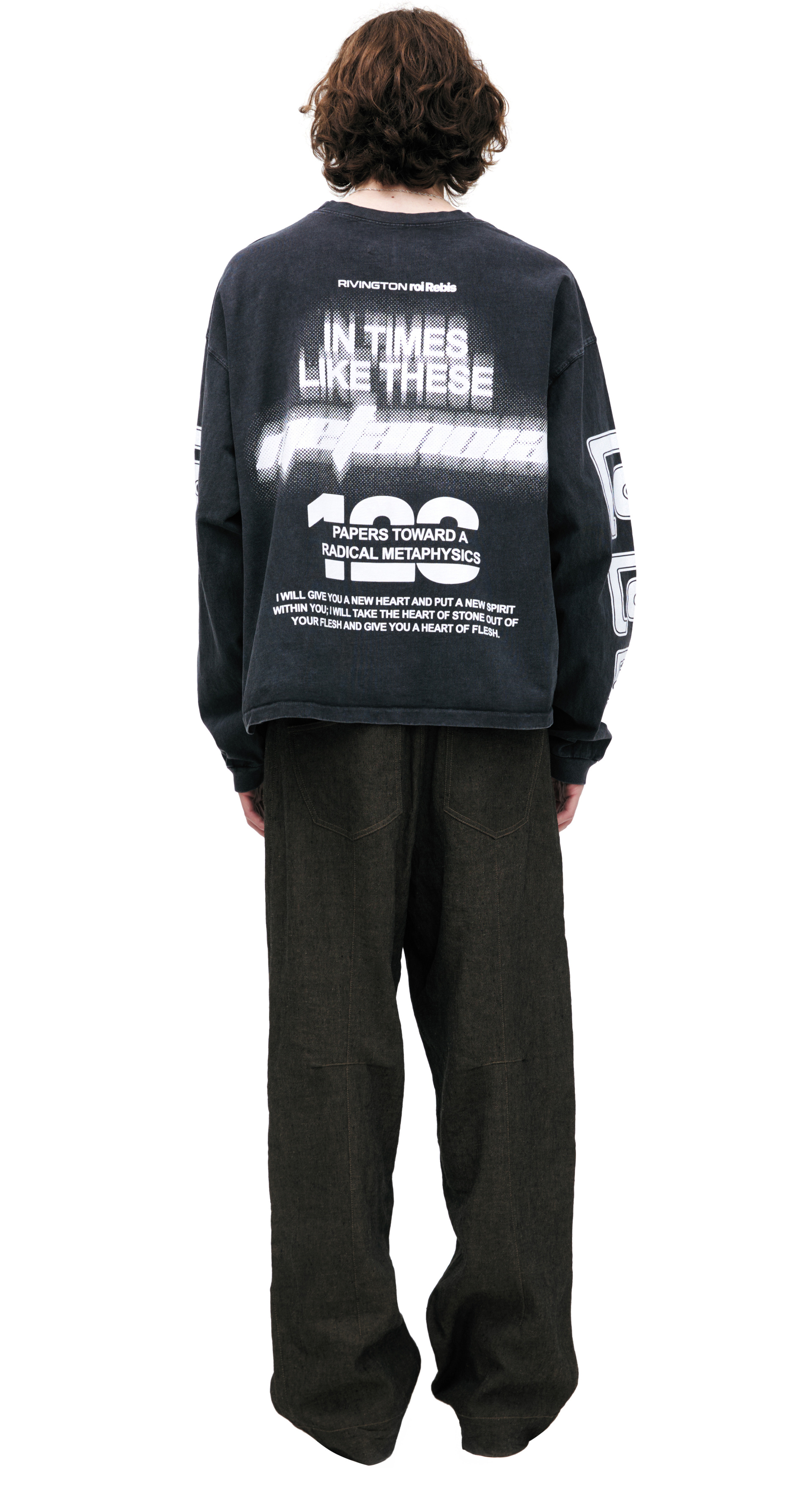 RRR123 Grey longsleeve with a print