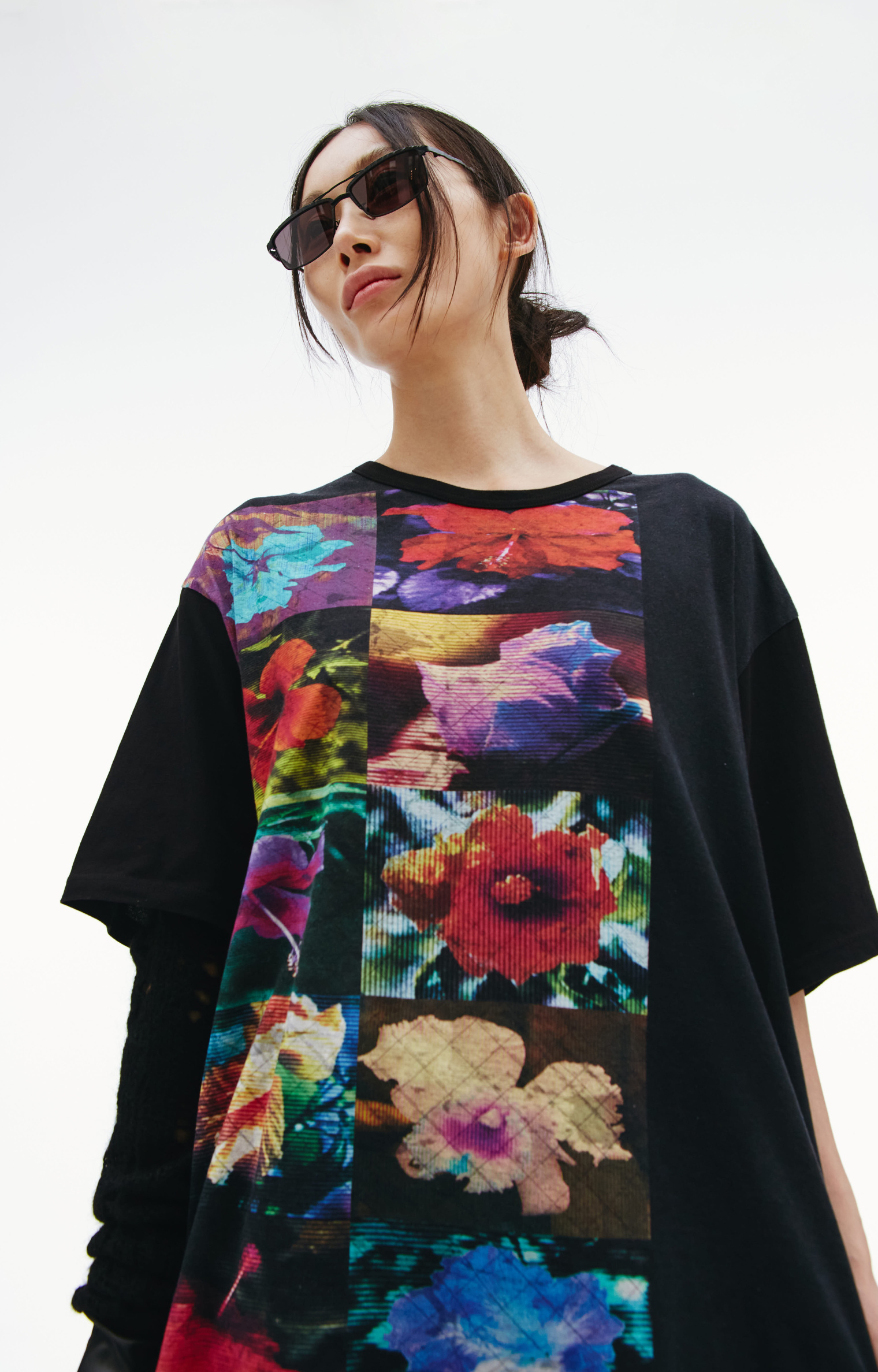 Yohji Yamamoto Футболка с цветочным принтом