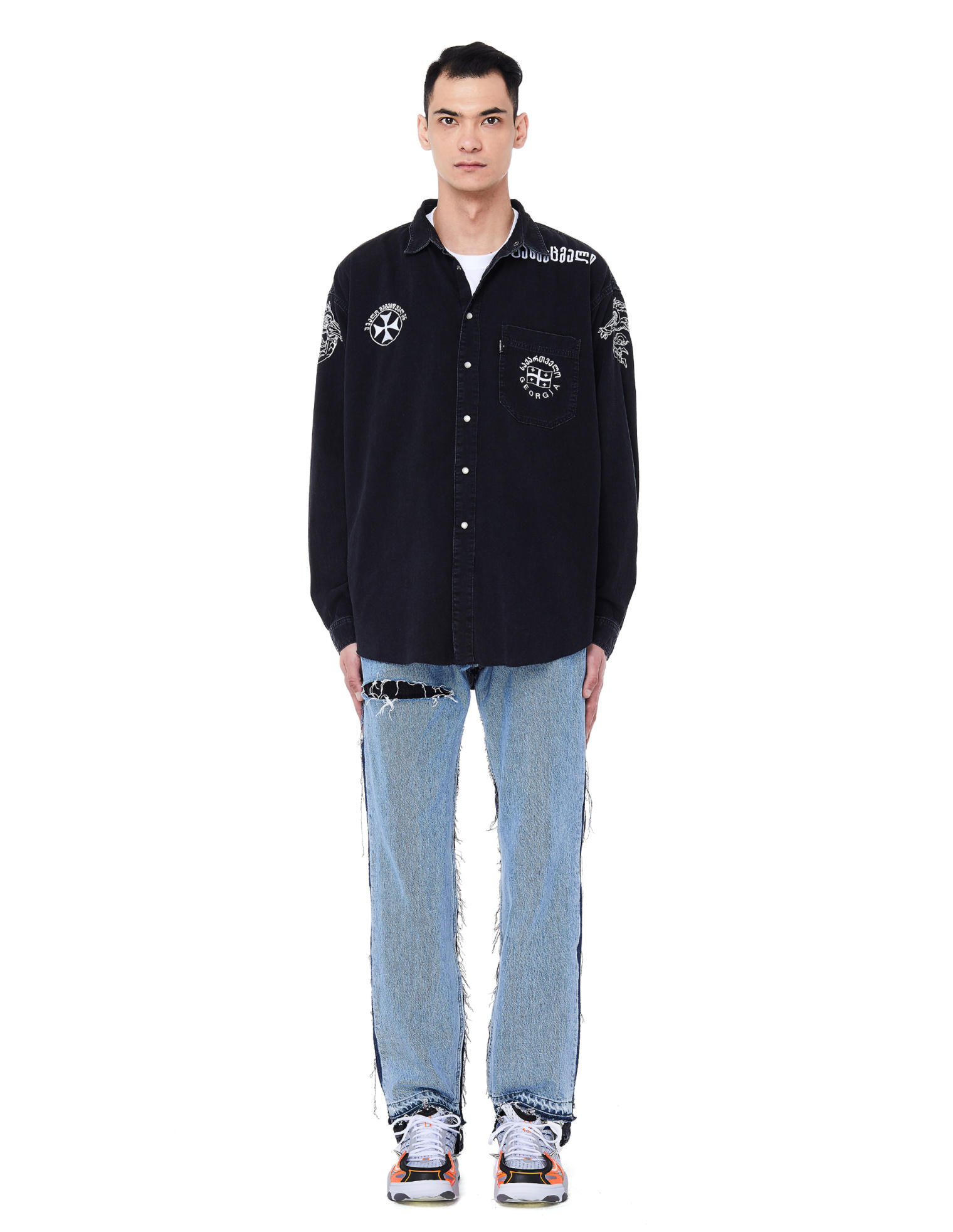 VETEMENTS Джинсовая рубашка Levi\'s с вышивками