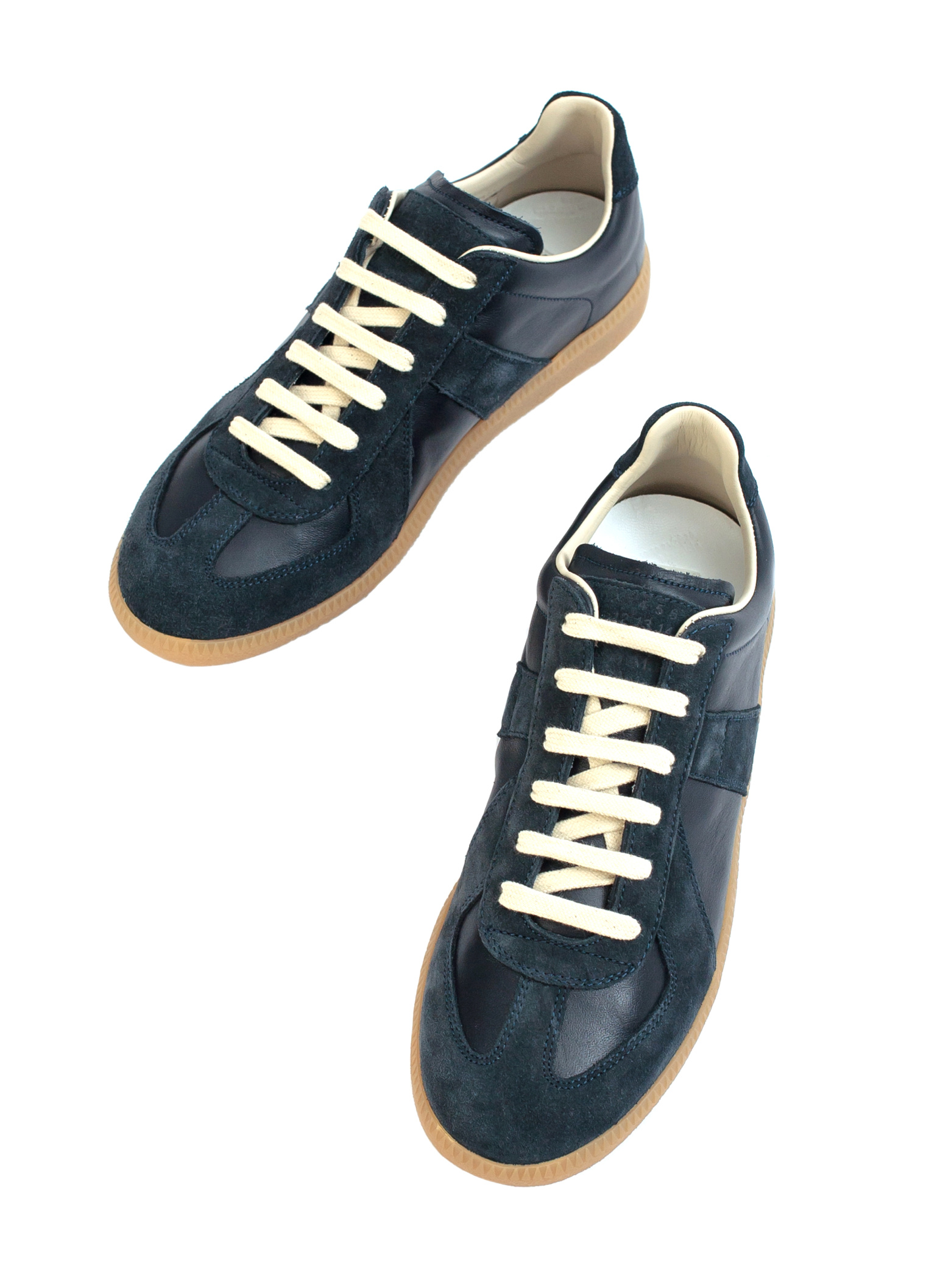 Maison Margiela Navy Leather Tabi Sneakers