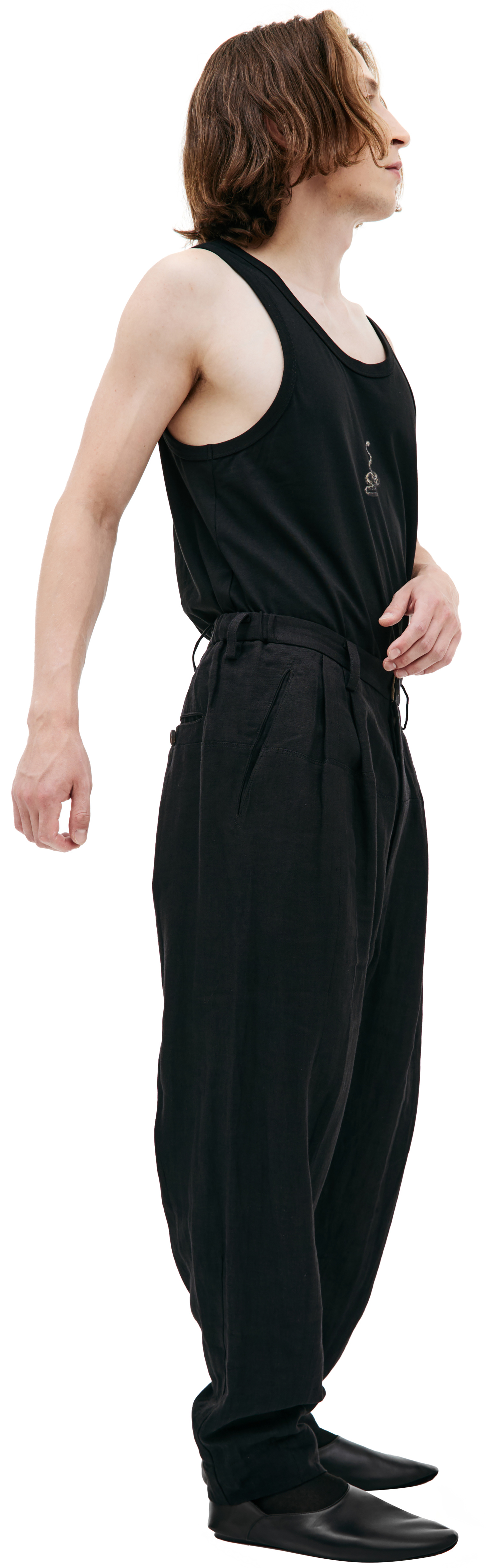 Ziggy Chen Black linen trousers