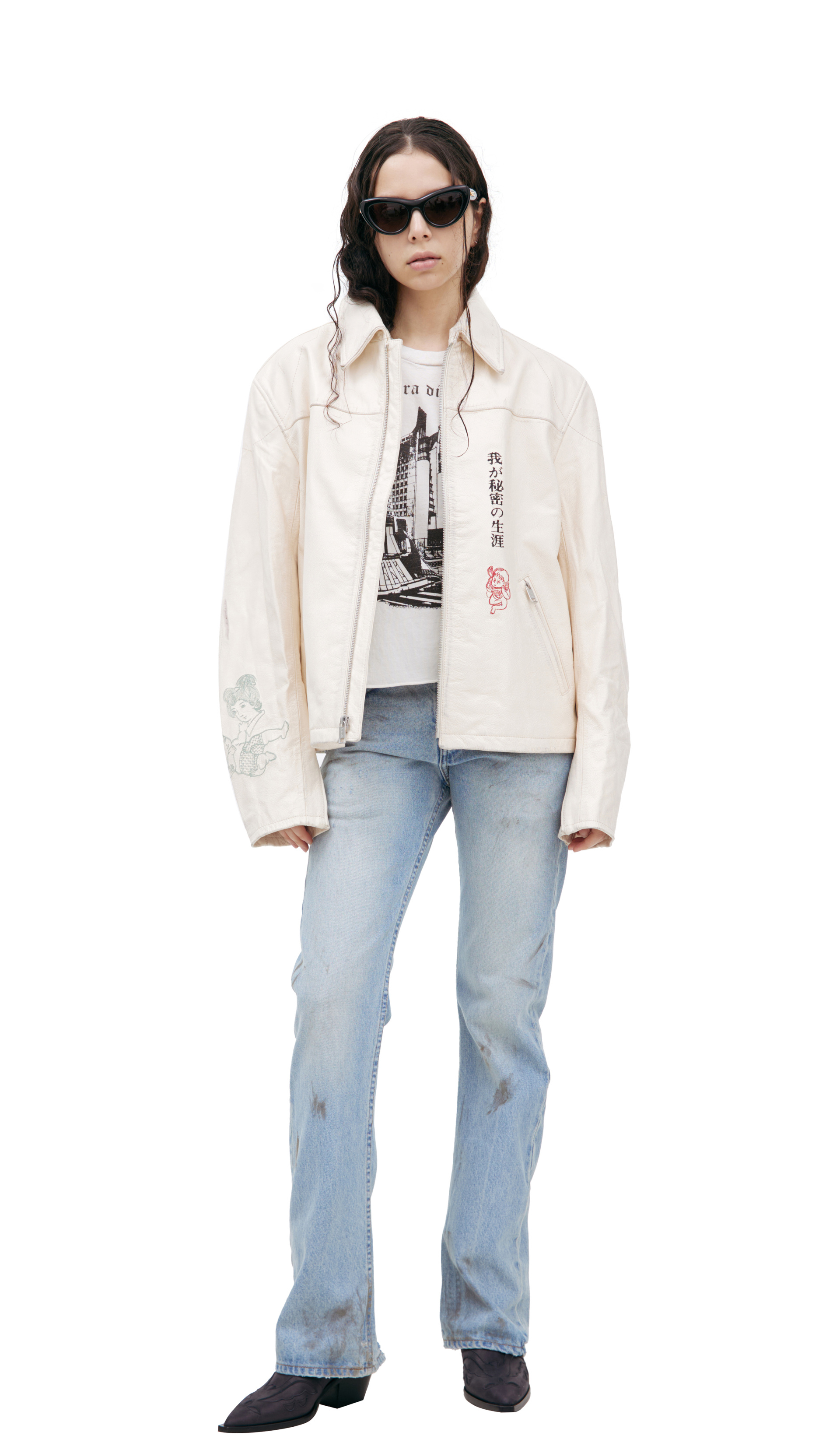 Enfants Riches Déprimés Hieroglyphic leather jacket