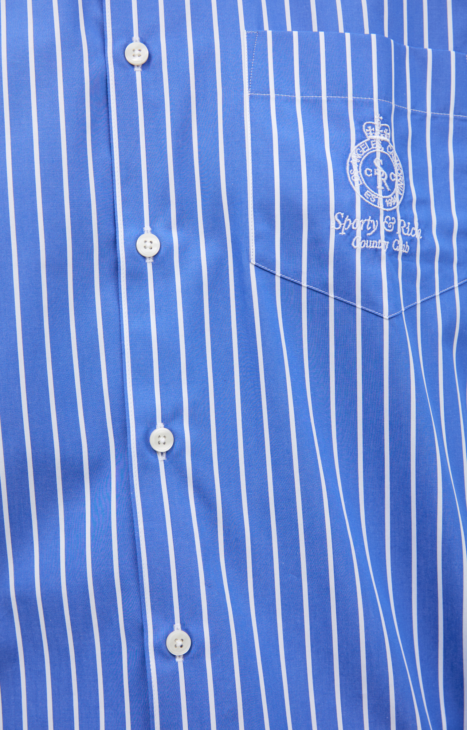 SPORTY & RICH Blue striped shirt