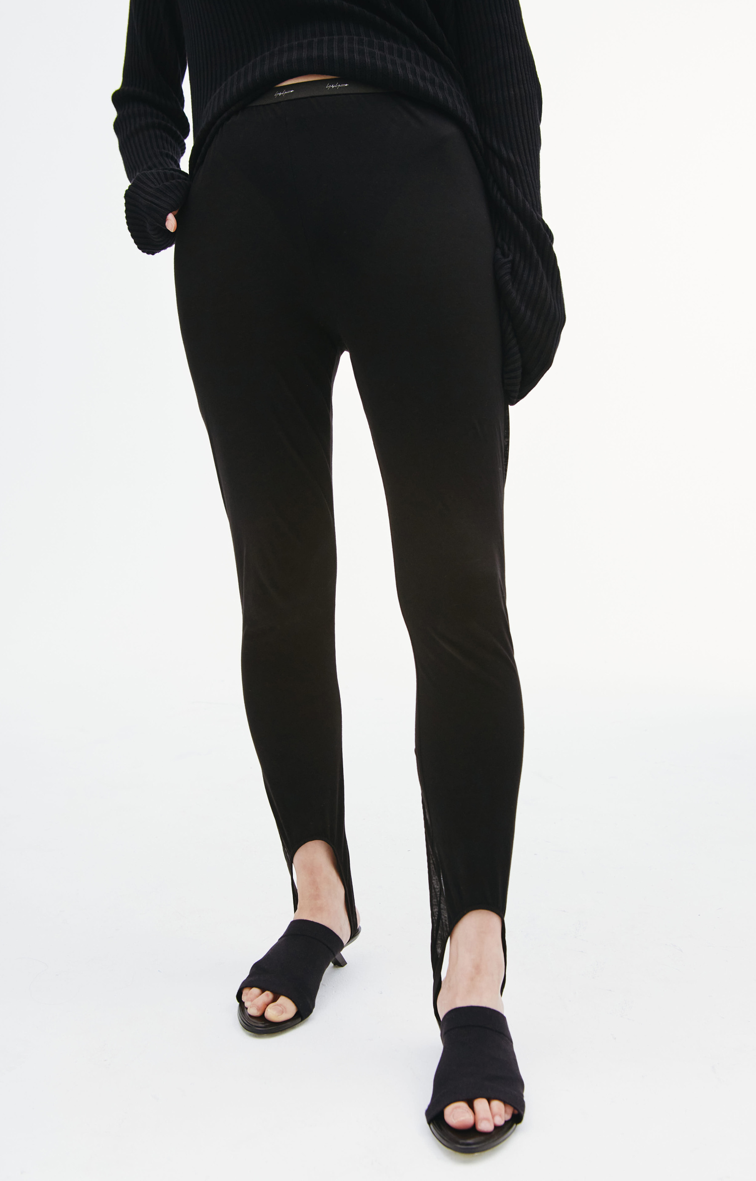 Yohji Yamamoto Black cotton leggings