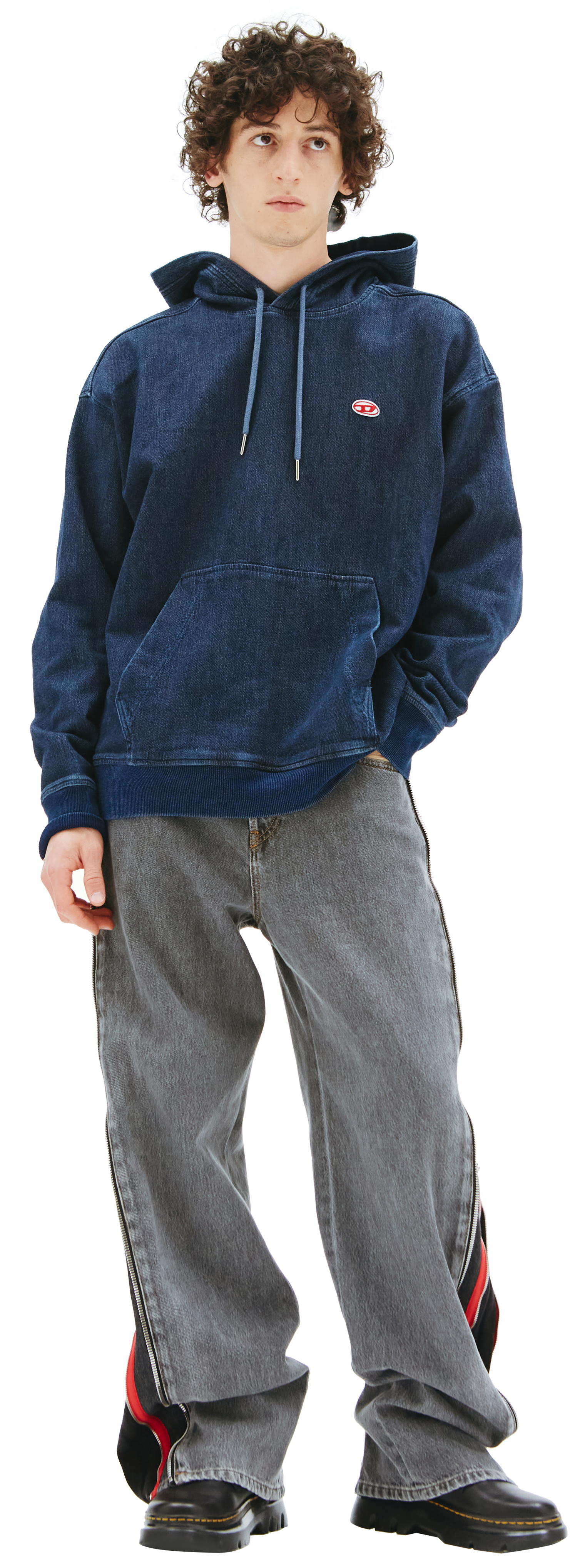 Diesel D-UM-RIB denim hoodie