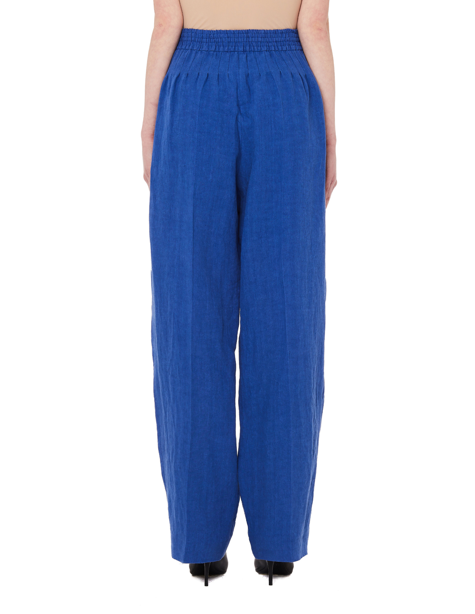 Haider Ackermann Blue Cotton & Linen Trousers