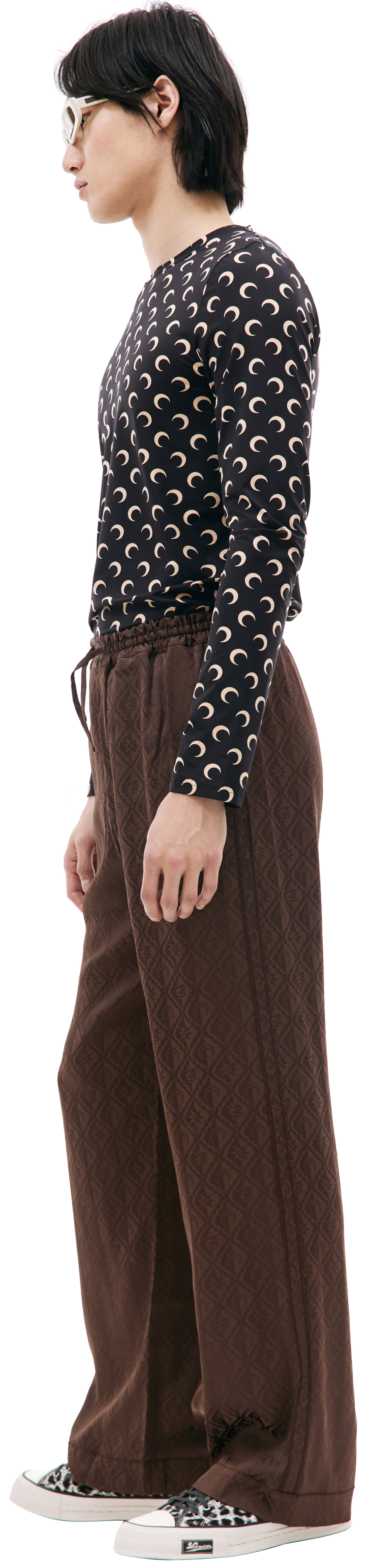 MARINE SERRE Brown Moon diamant trousers