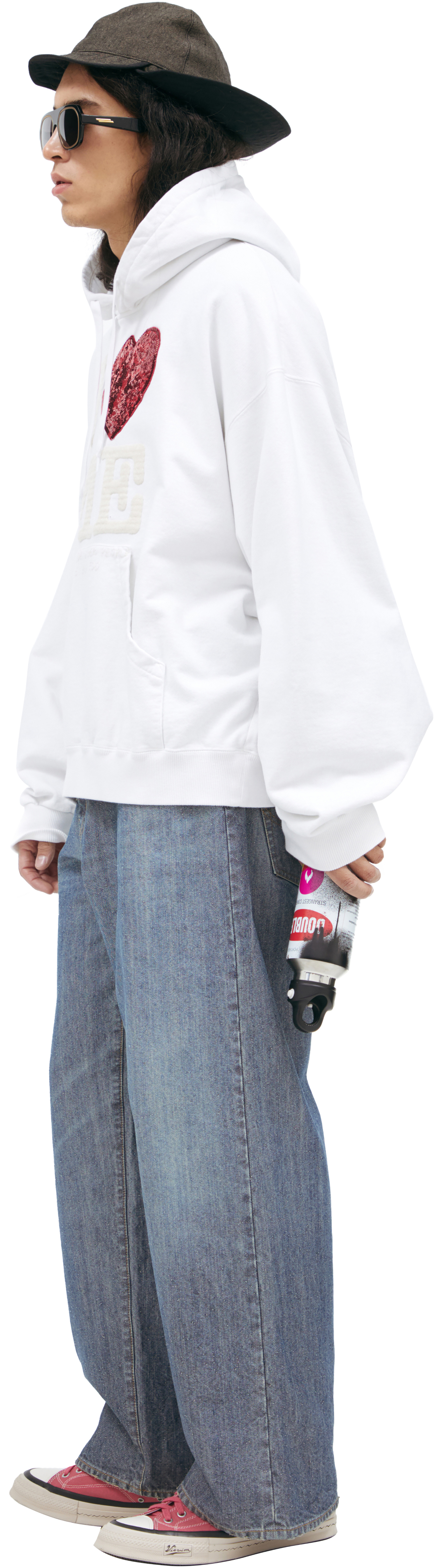 Buy Doublet men white hoodie 'i love me' for $343 online on SV77