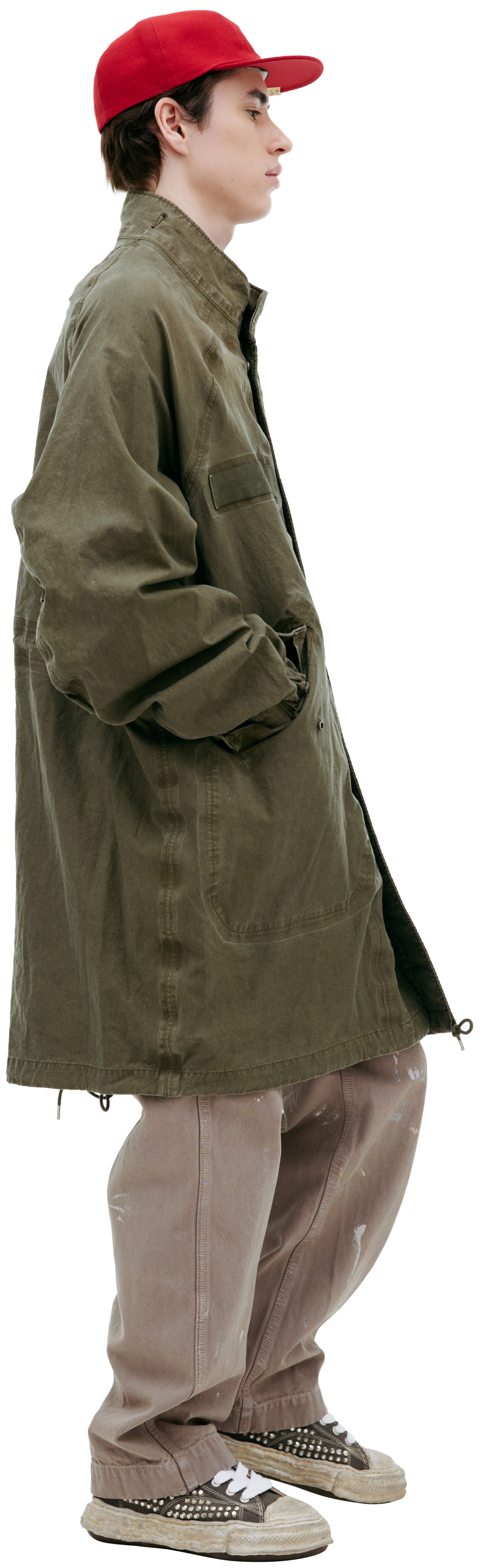 visvim Хаки парка на молнии