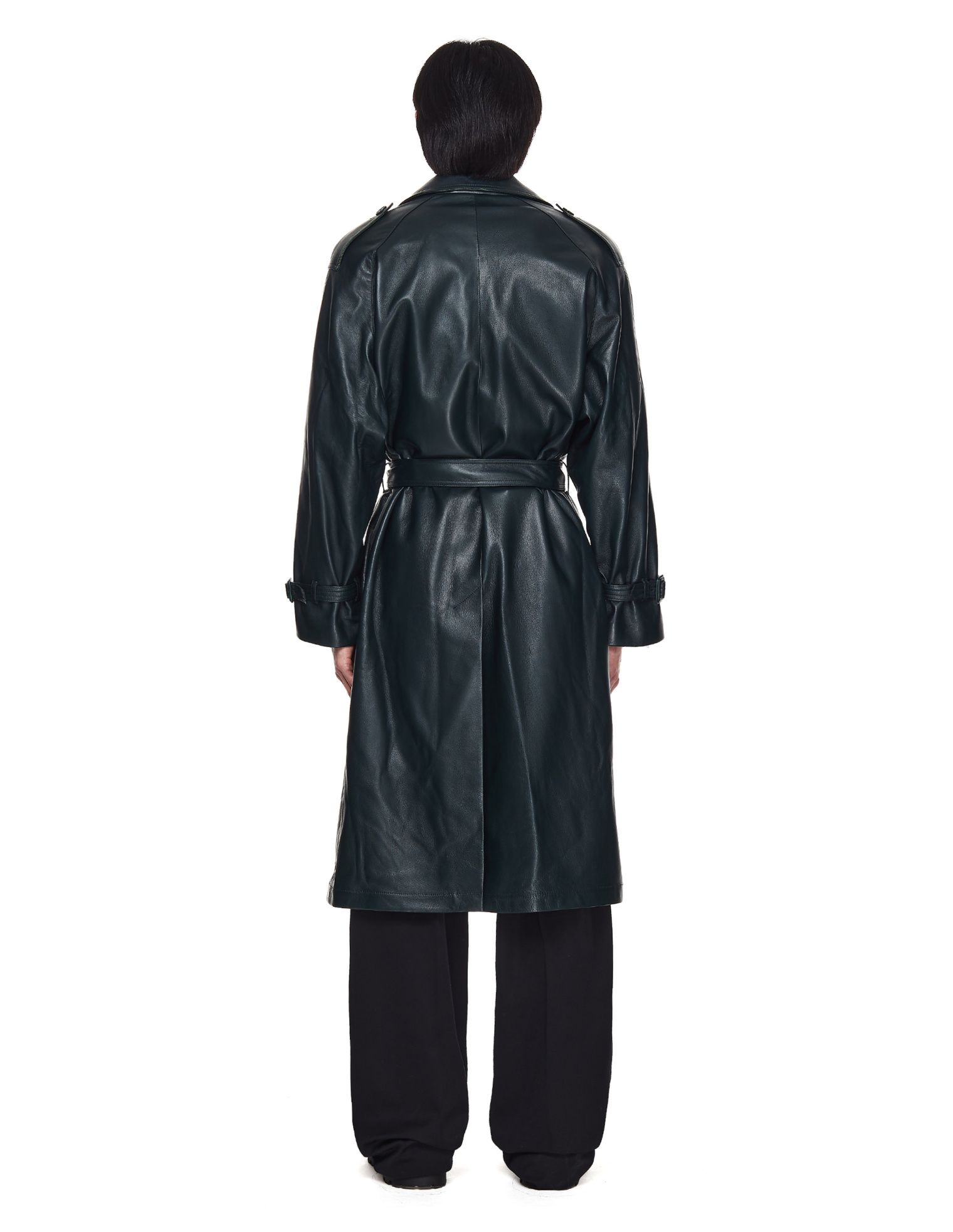 VETEMENTS Leather Double Breasted Coat
