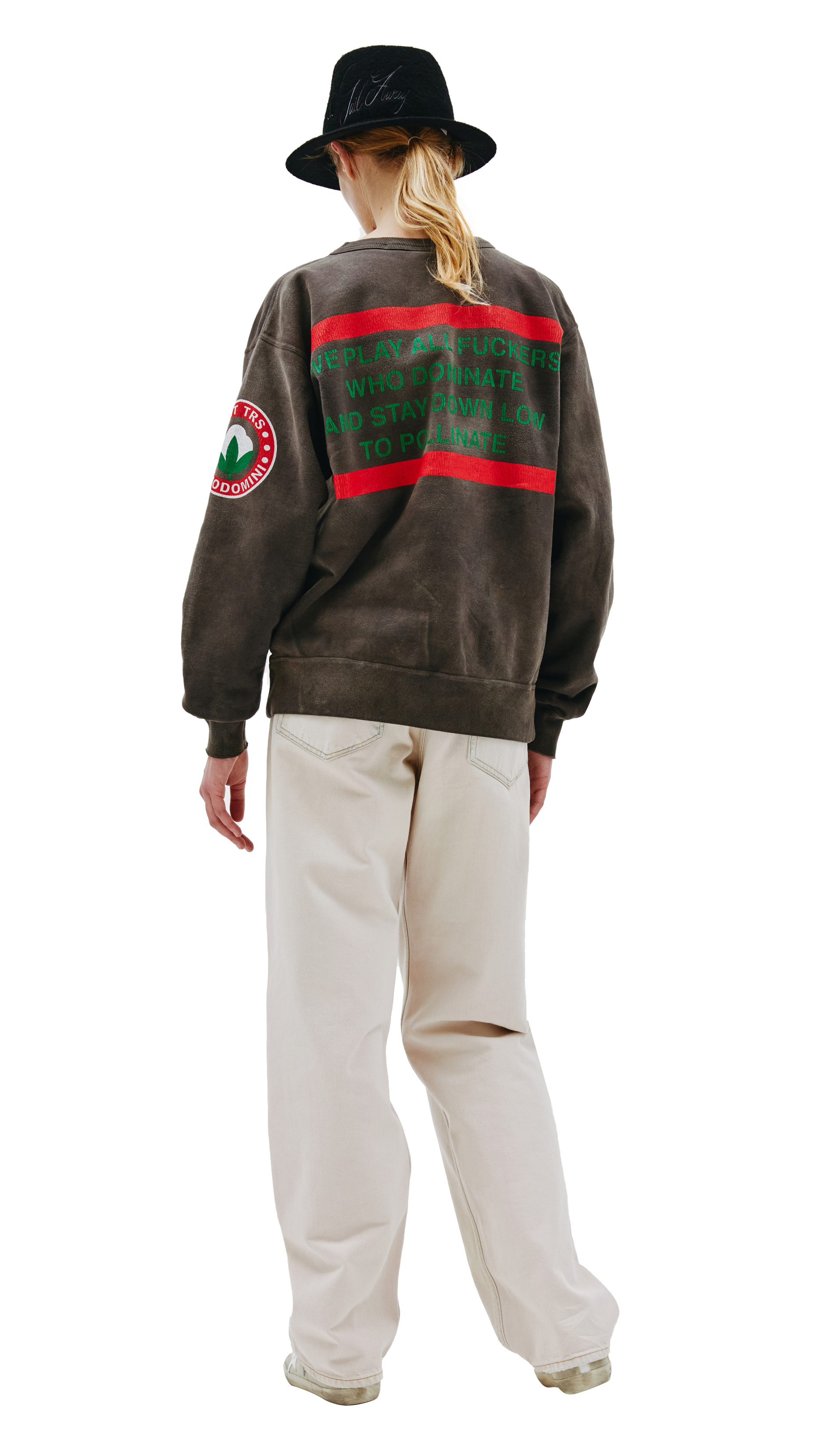 Saint Michael Sweatshirt with cracked print