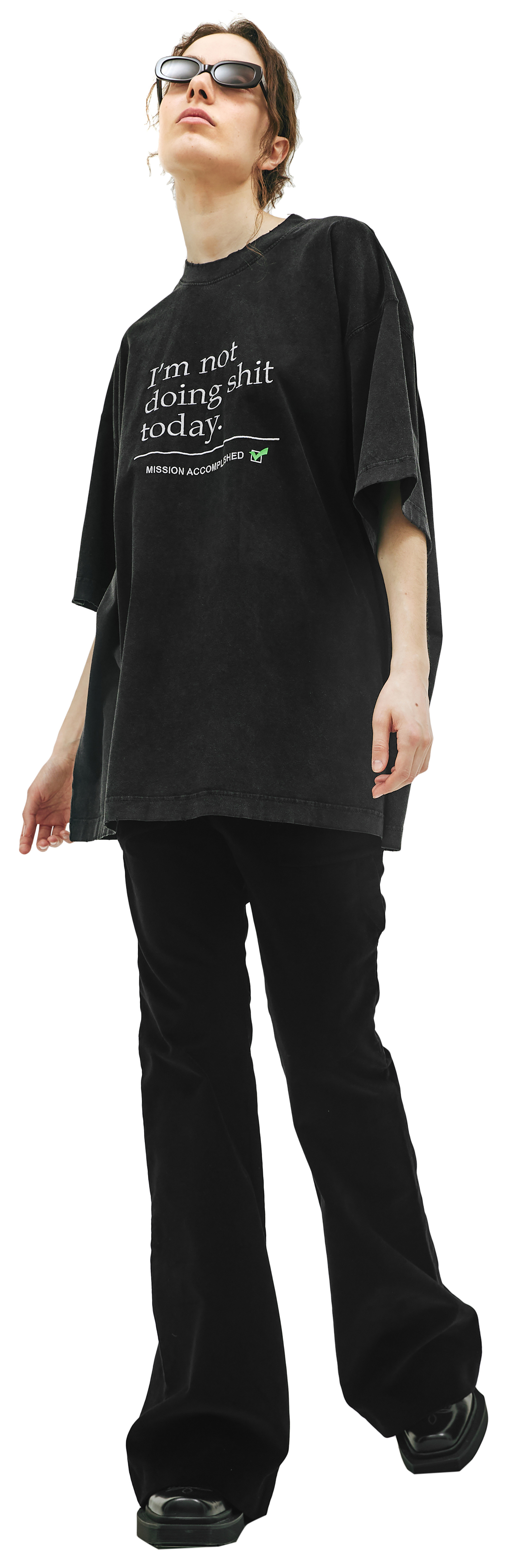 VETEMENTS Black \'I\'m Not Doing Shit Today\' t-shirt