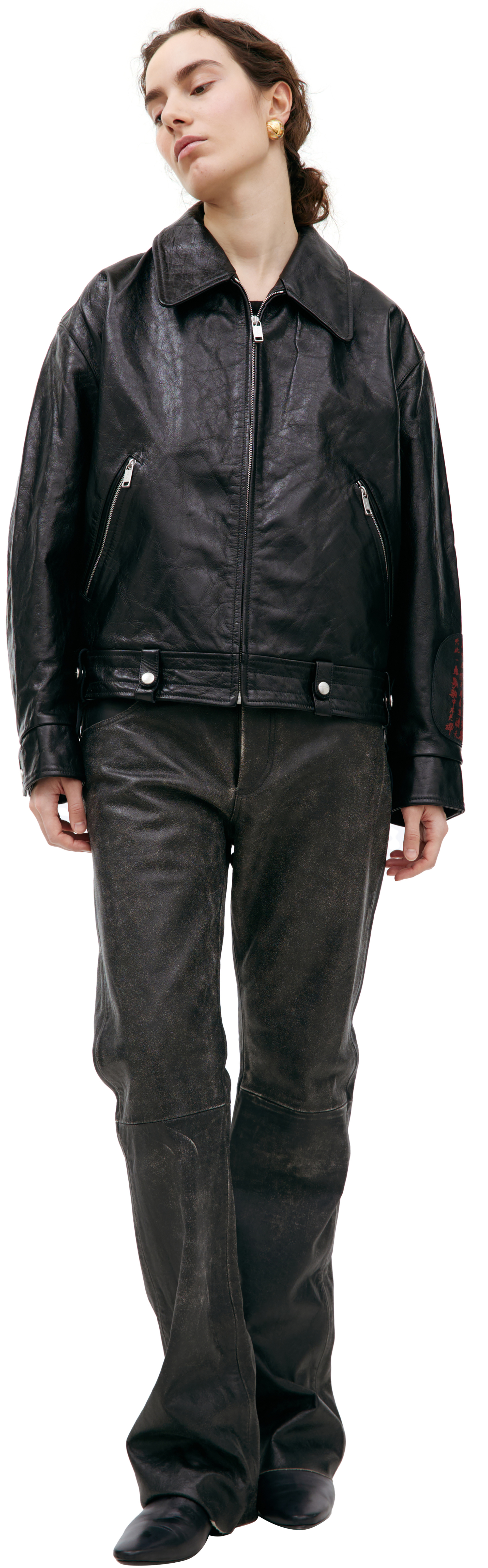 Enfants Riches Déprimés Leather print jacket