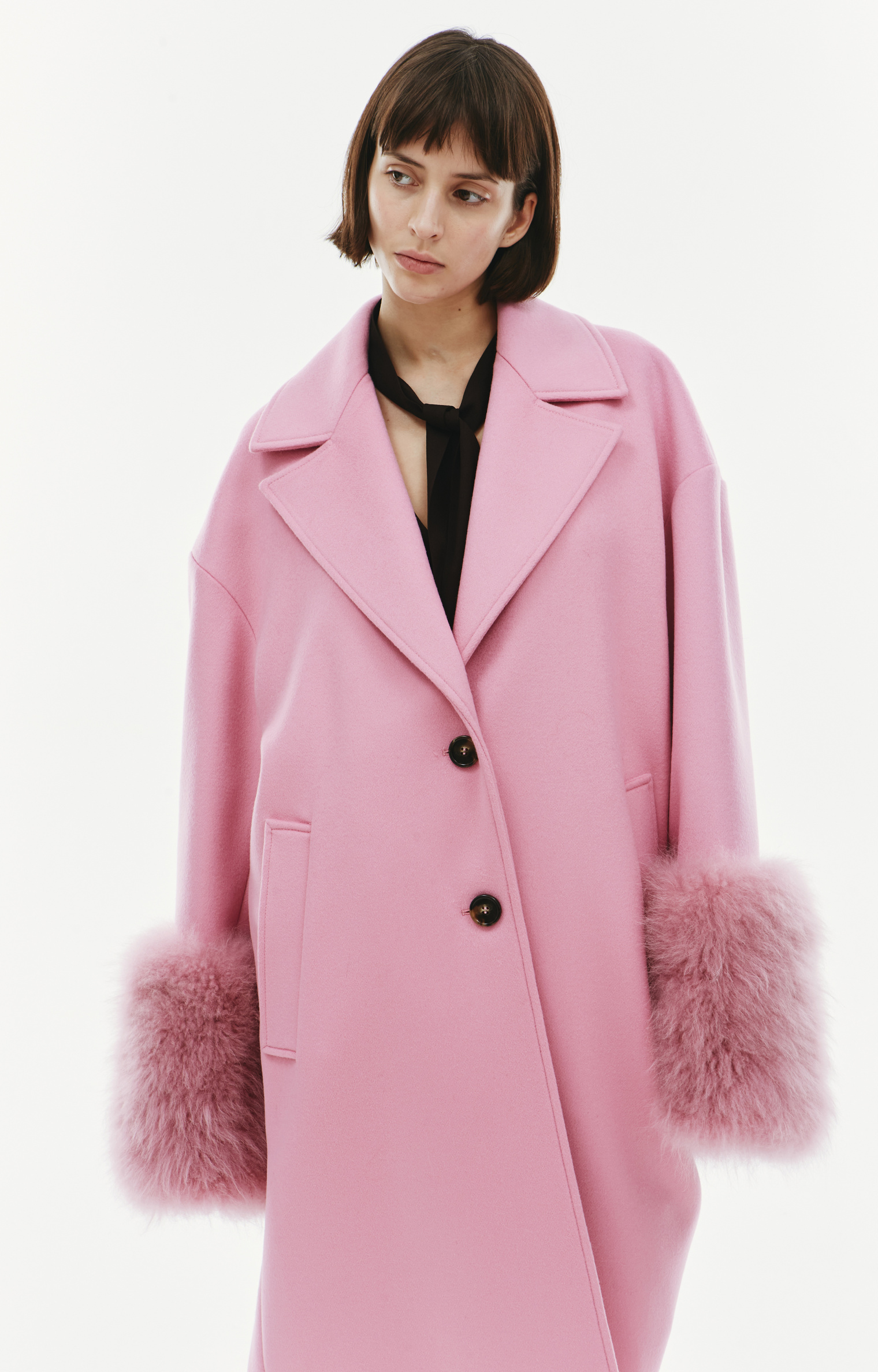 Blumarine Wool coat with fur