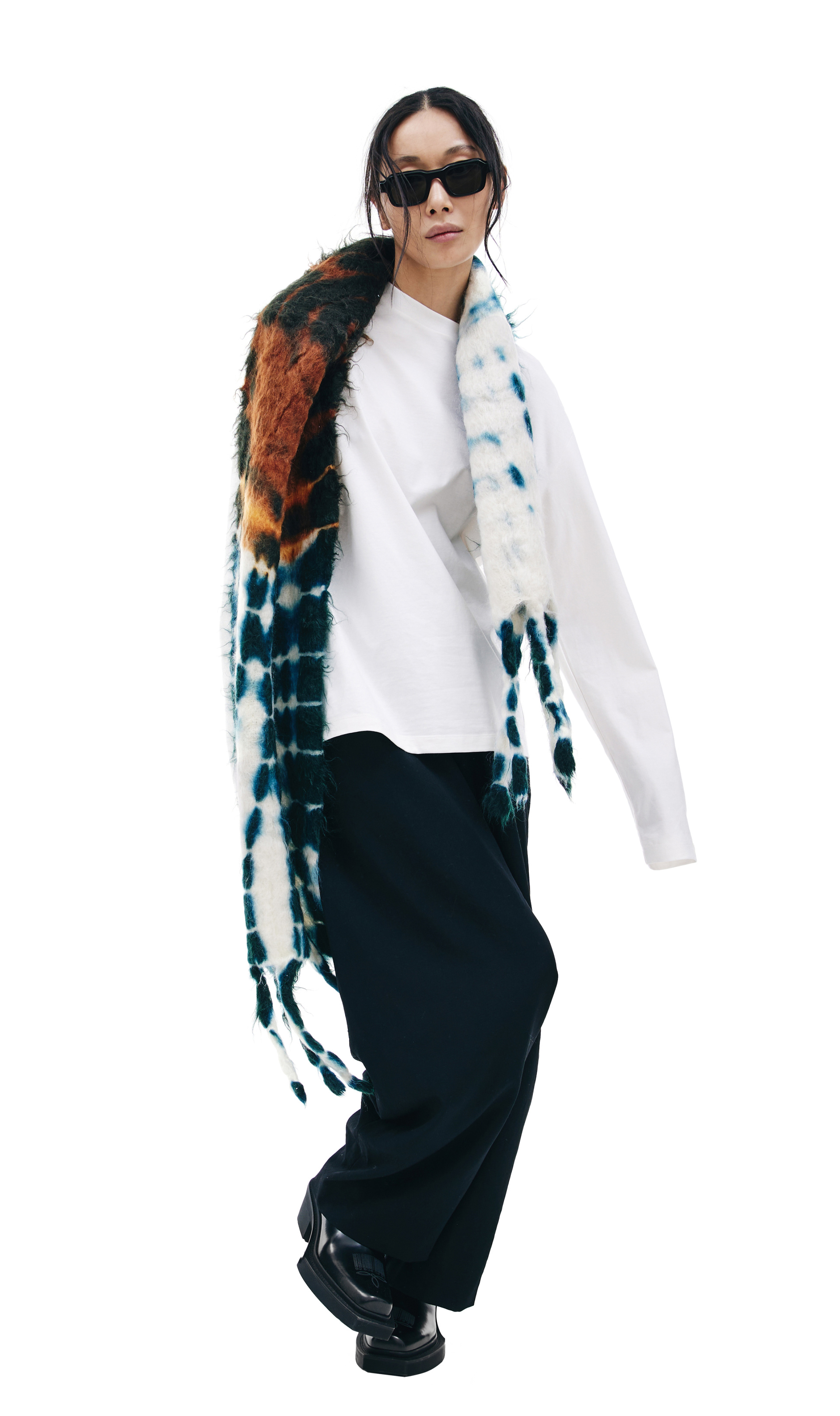 Jil Sander Tie-dye mohair scarf