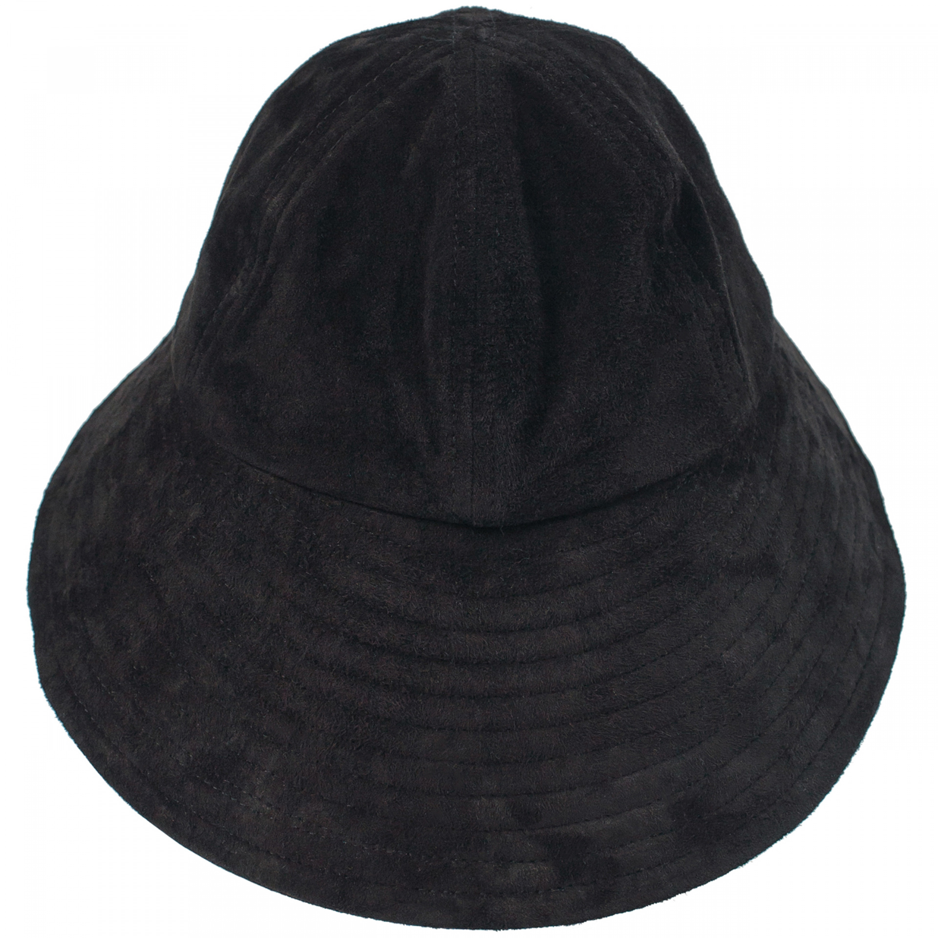 black suede bucket hat