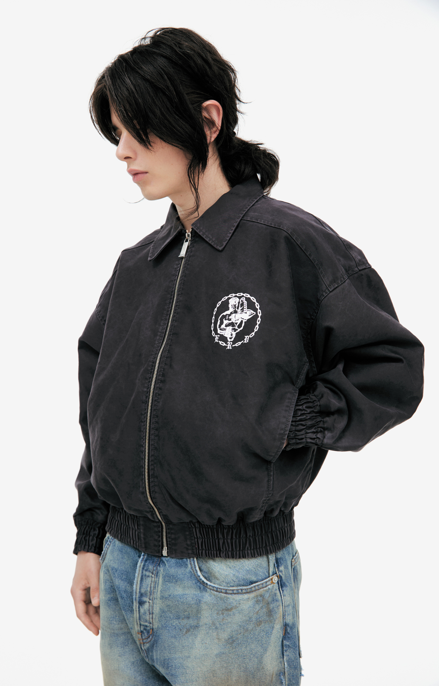 Enfants Riches Déprimés Dark grey jacket with print