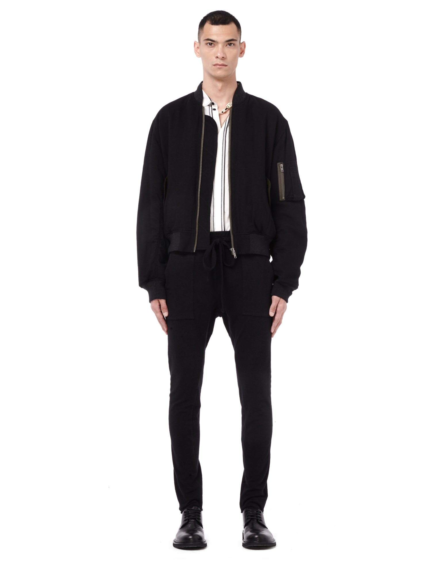 Buy Haider Ackermann men black wool bomber jacket for $788