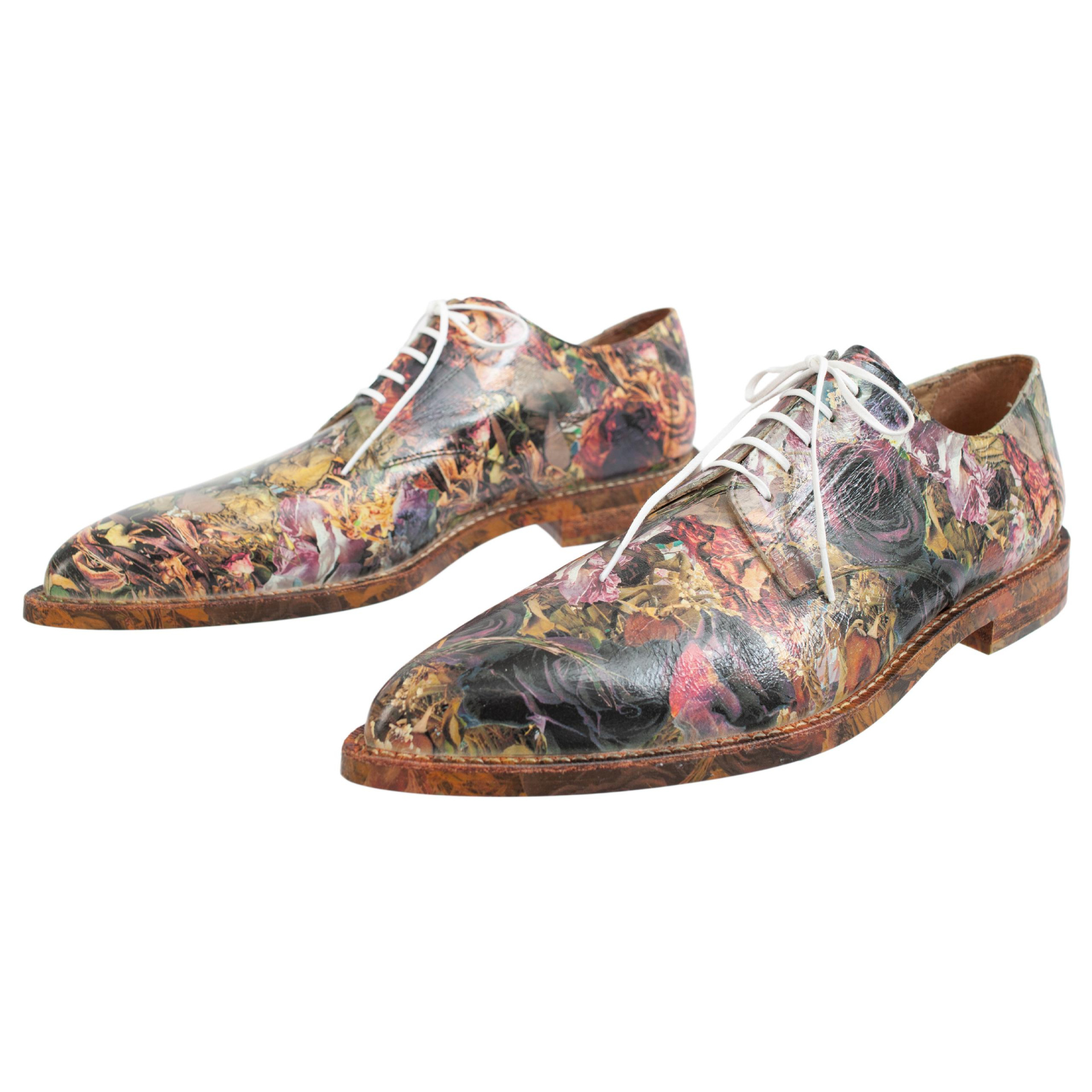 Comme des Garcons Homme plus Floral print leather shoes