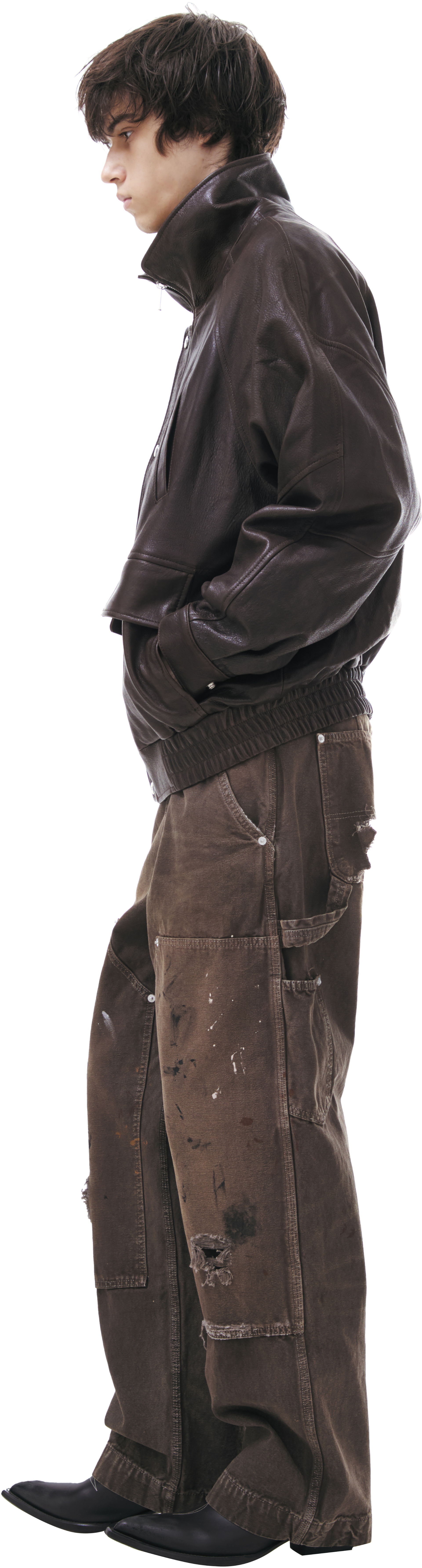 Enfants Riches Déprimés Leather jacket with a zipper
