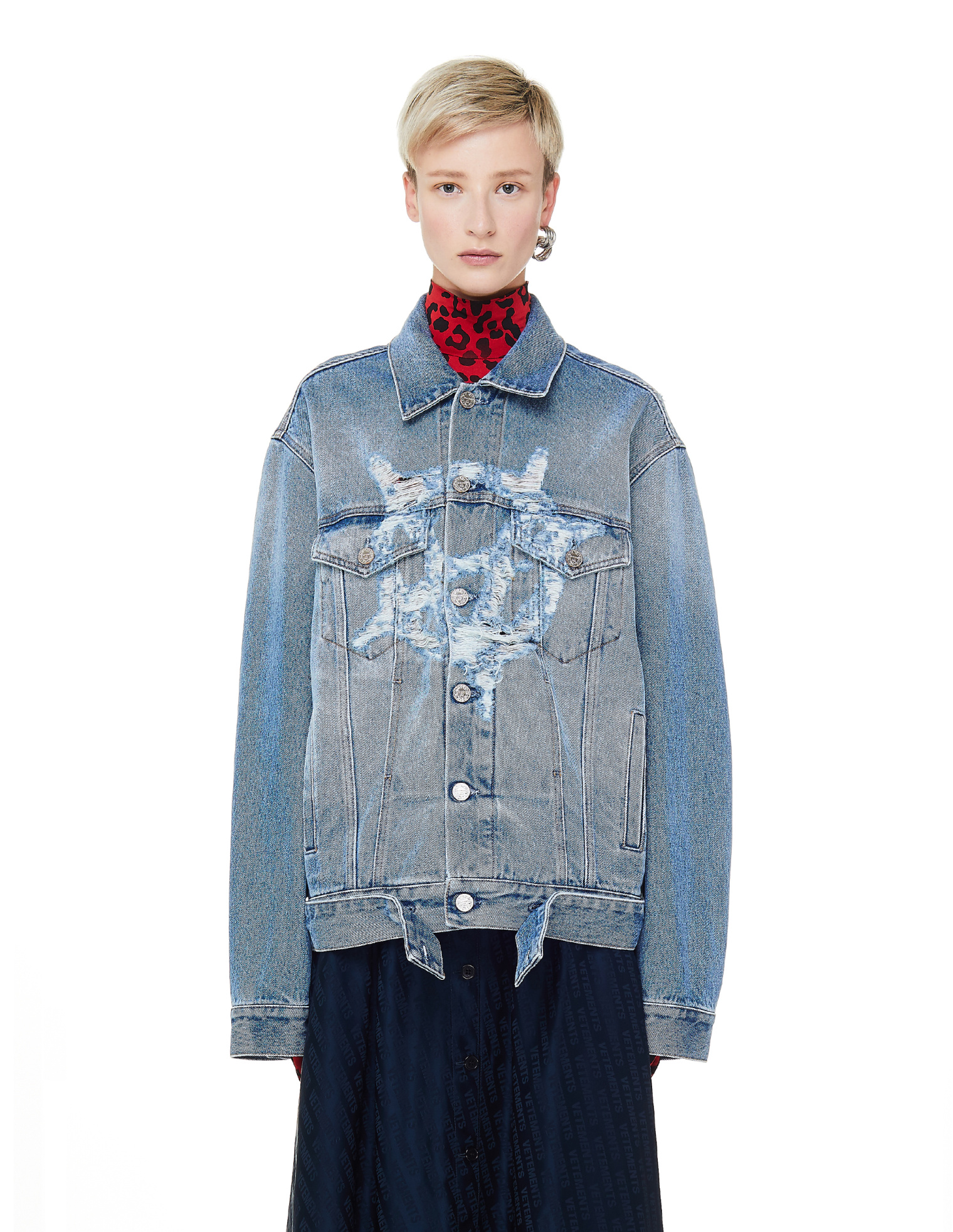 VETEMENTS Light Blue Denim Anarchy Jacket
