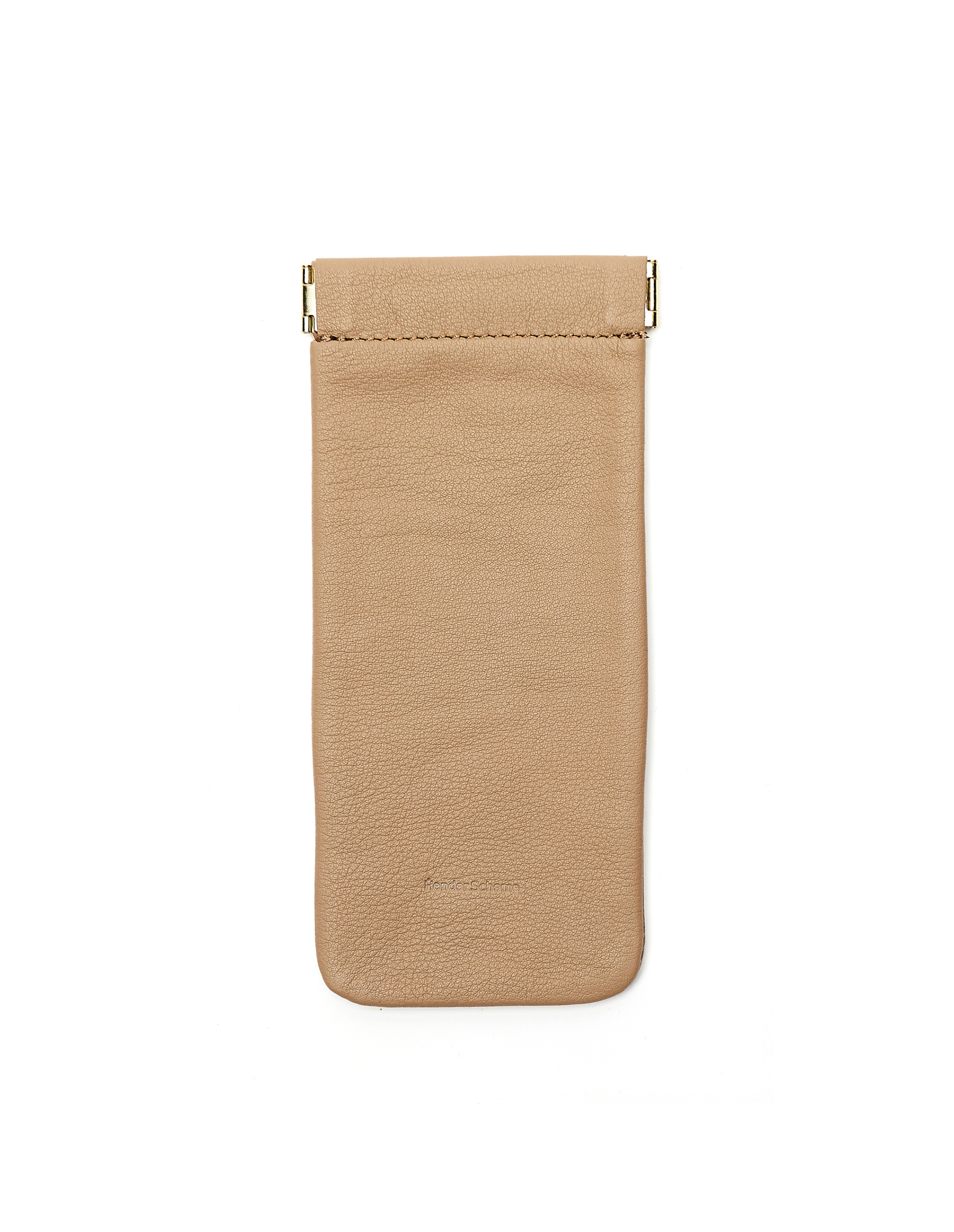 Hender Scheme Beige Leather Soft Glasses Case
