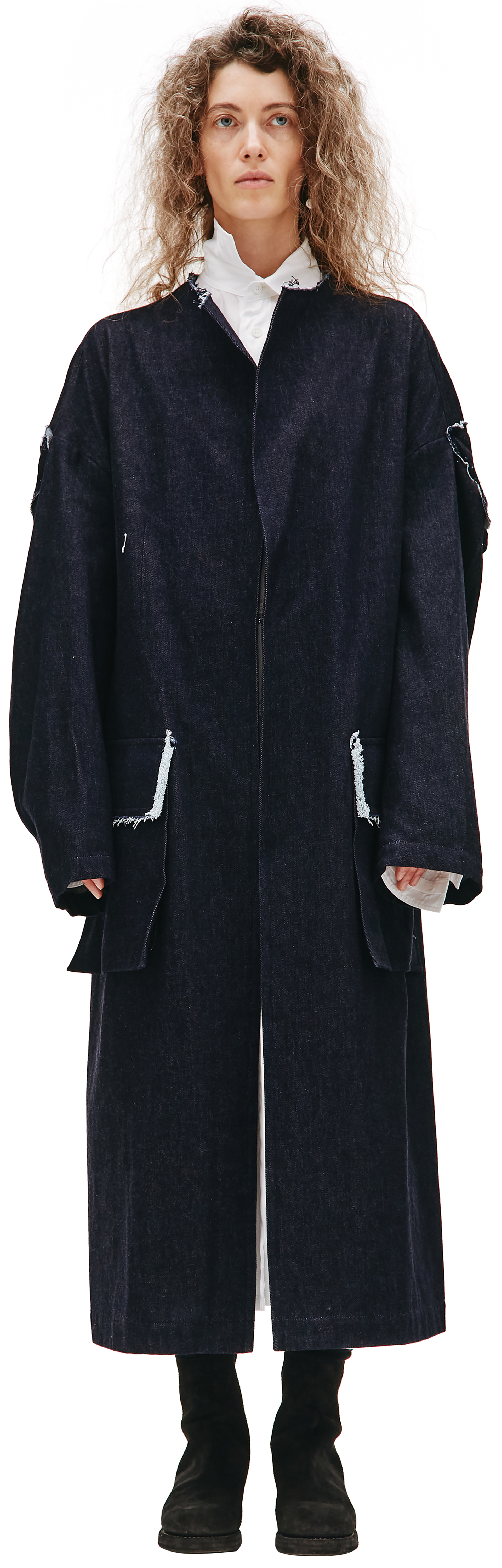 Y\'s Navy Denim Coat