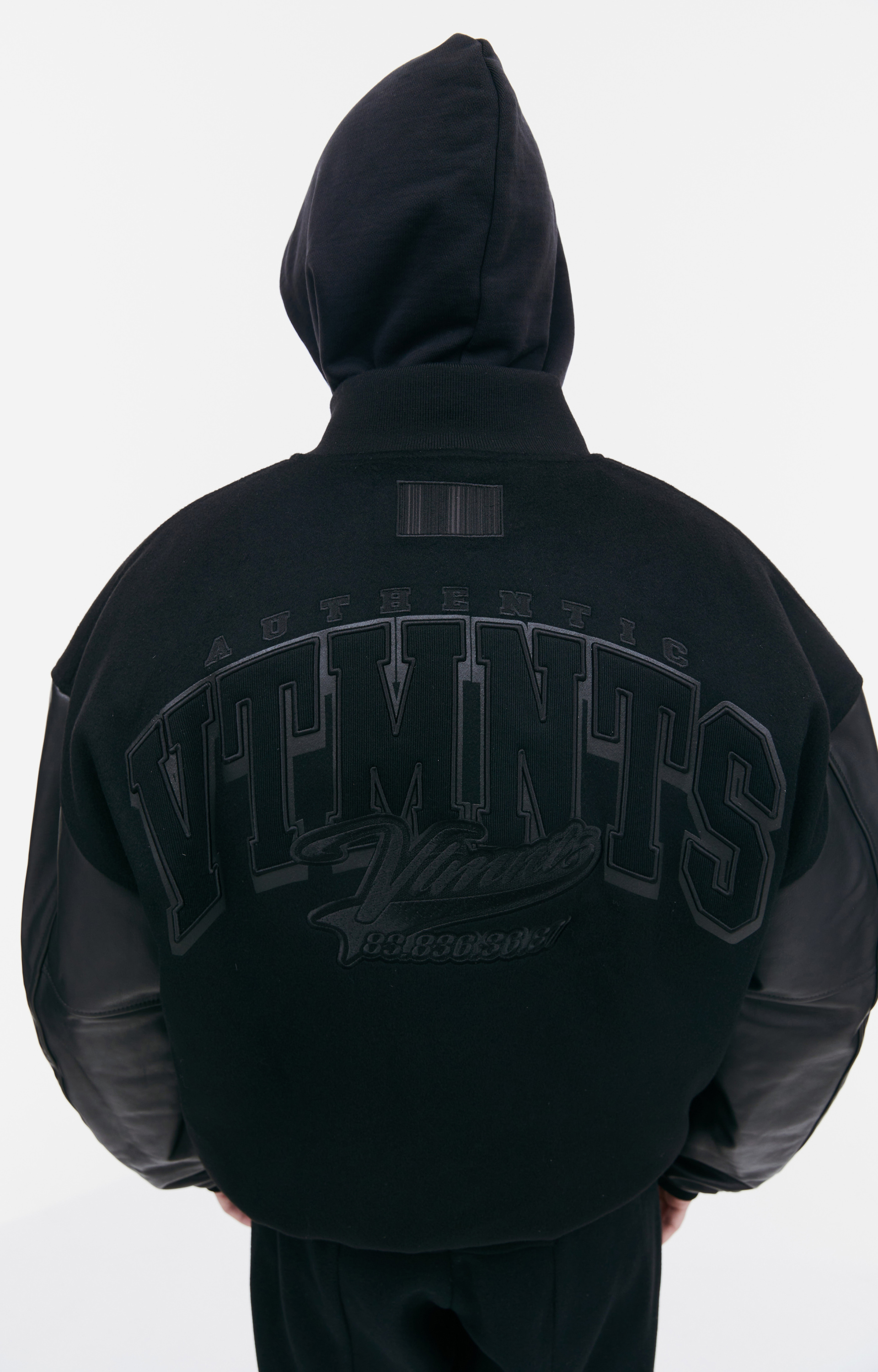 VTMNTS Black paneled bomber jacket