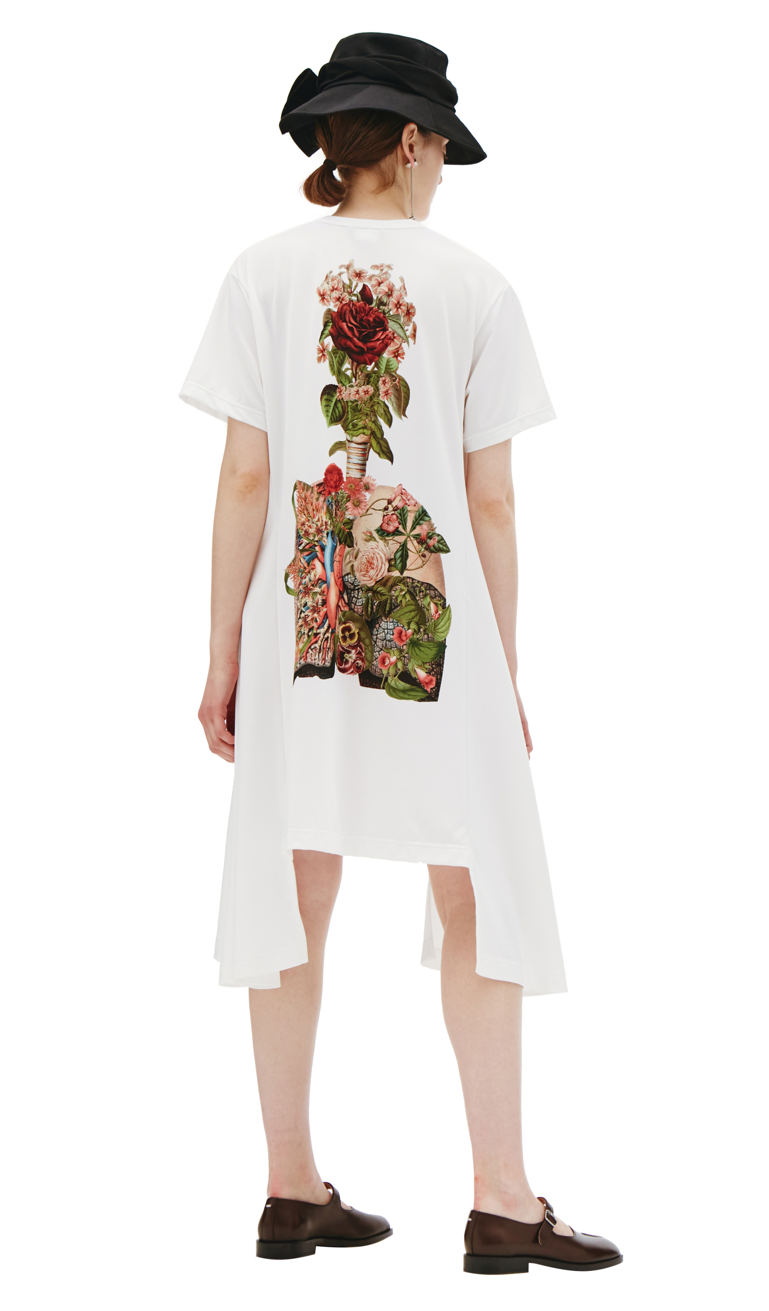 Comme des Garcons Homme plus Asymmetric t-shirt featuring botanical print