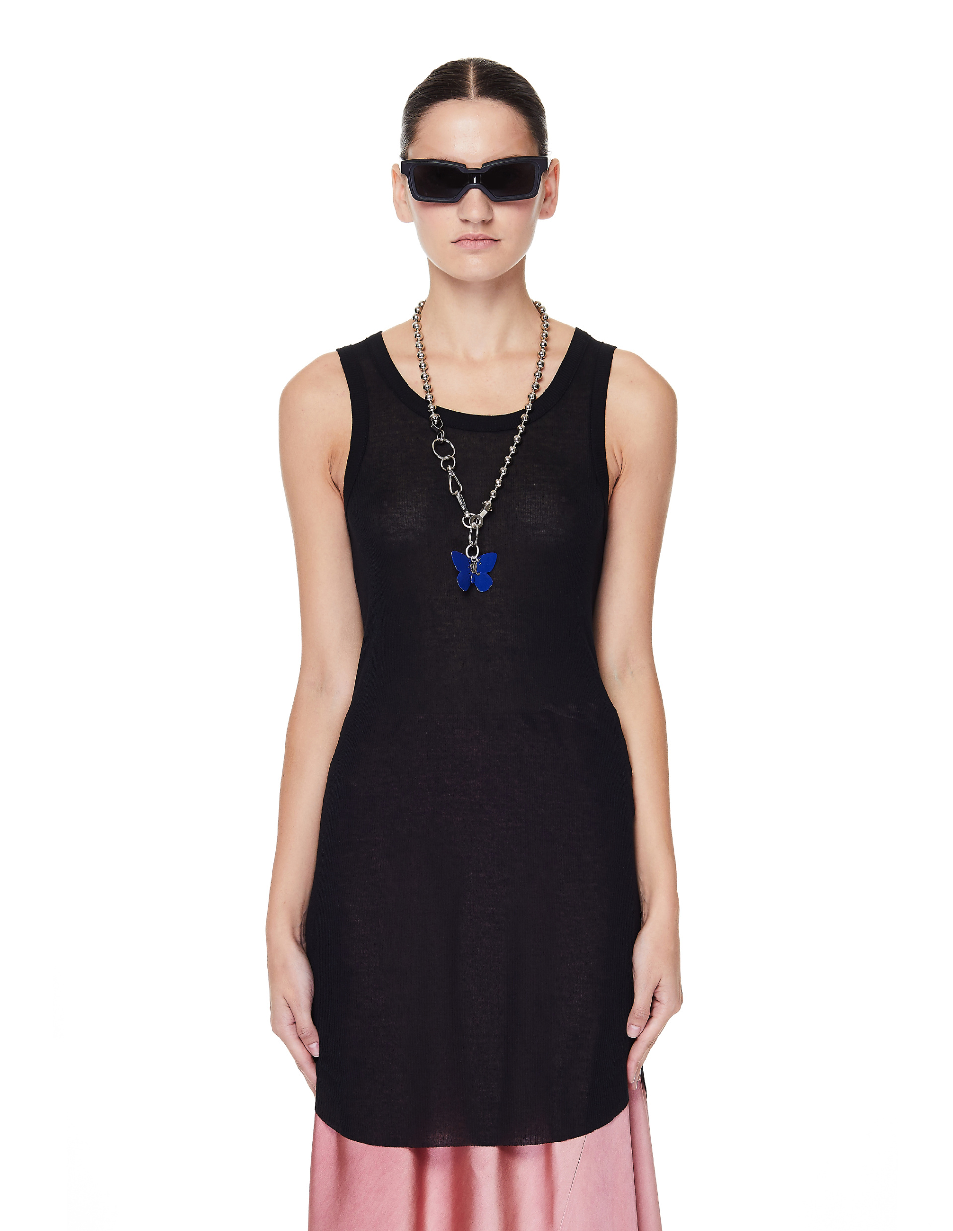 Ann Demeulemeester Black Viscose & Cashmere Tank Top