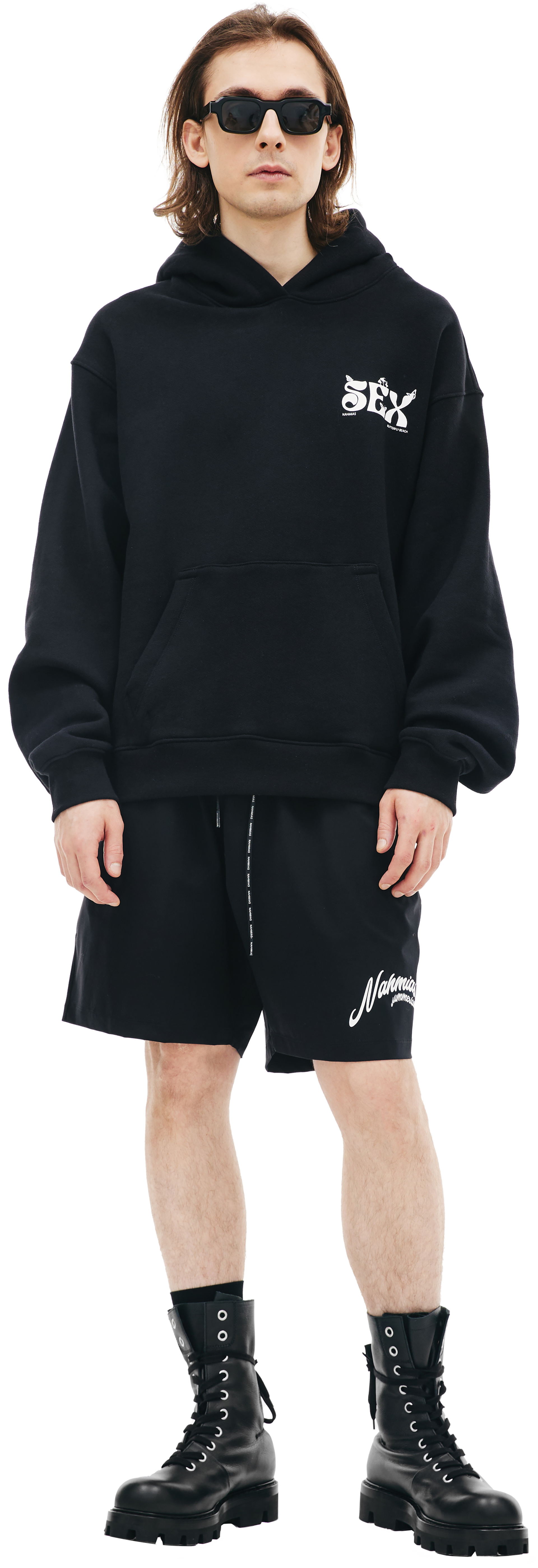 Nahmias Black printed hoodie