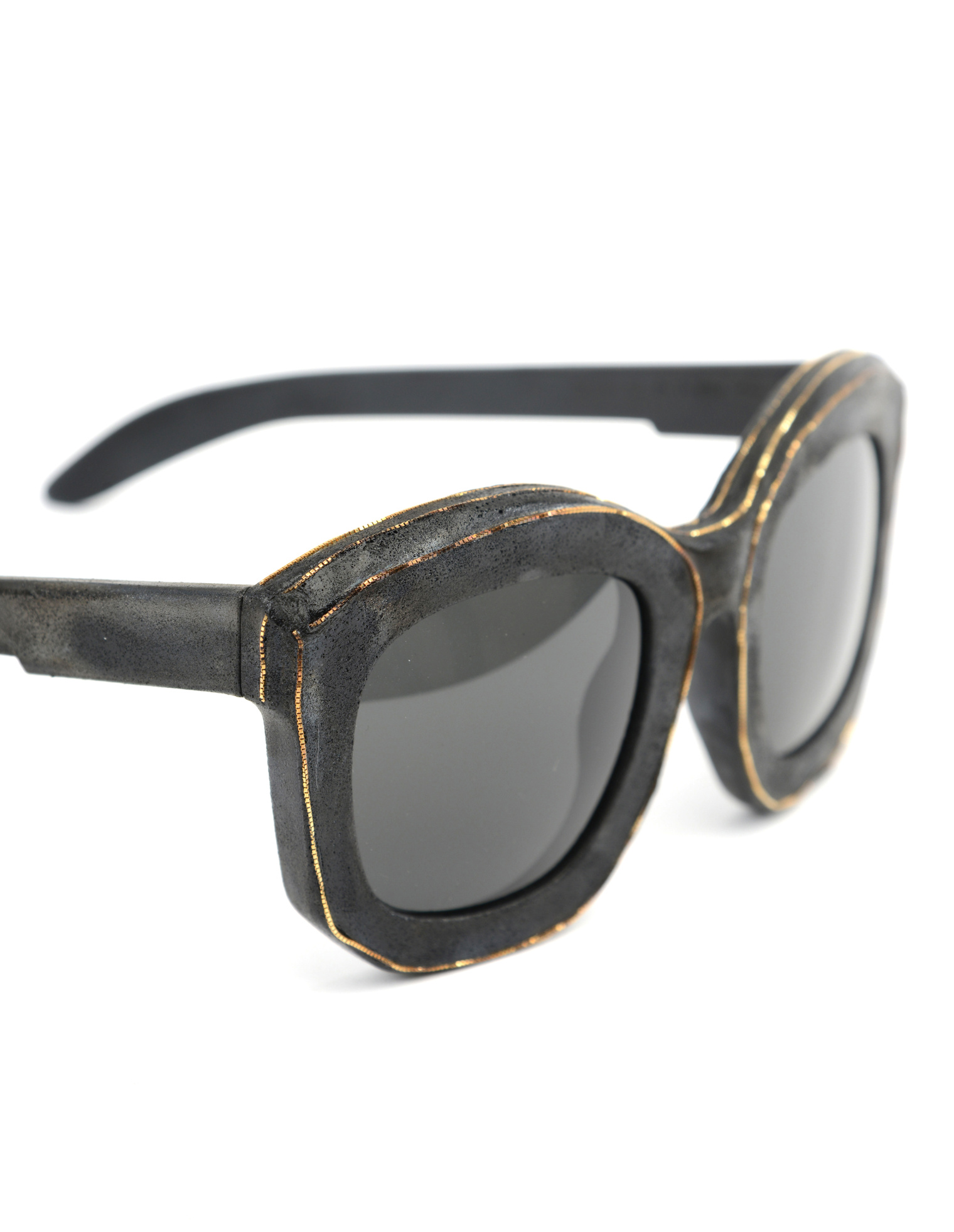 Kuboraum Очки-B2/49-25/gold крупная квадратная оправа с тонкими золотыми цепочками