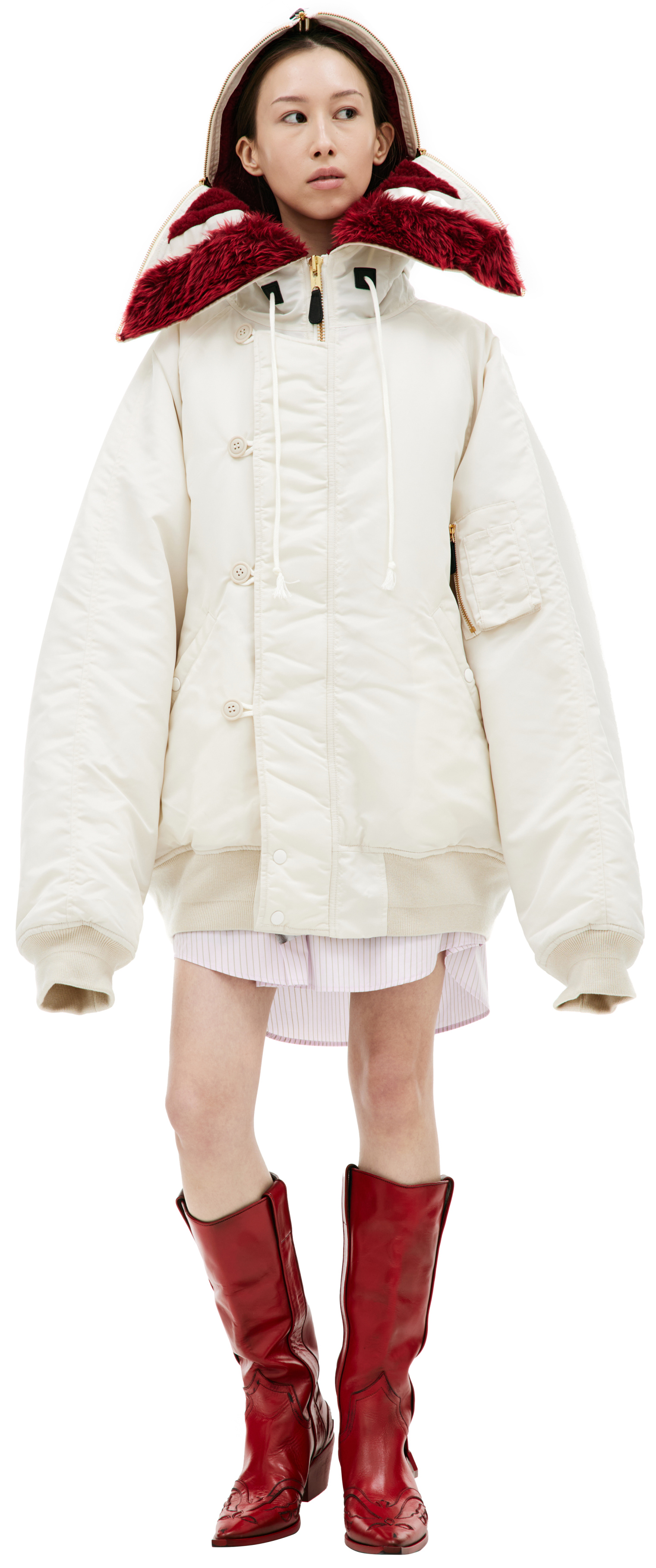 Doublet White PETAL MOUTH jacket