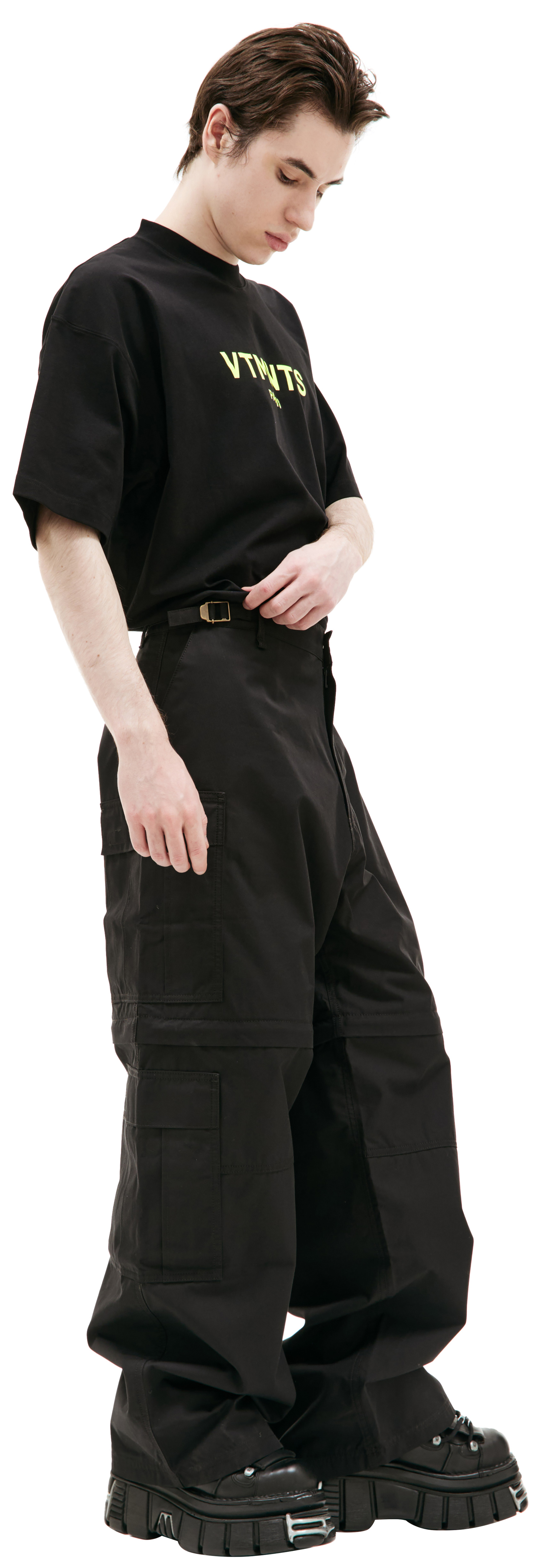 VTMNTS Black detachable leg cargo trousers