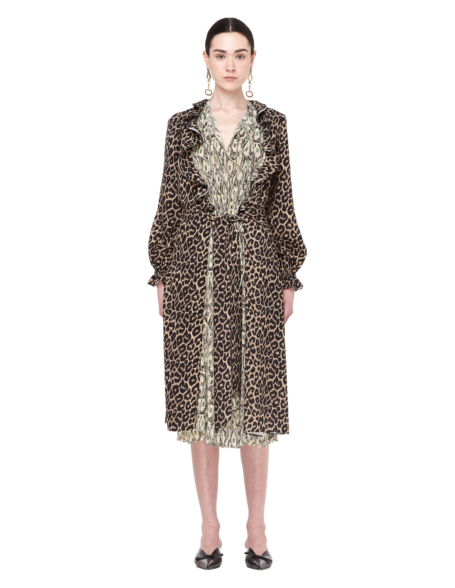 Balenciaga Double Kaftan Printed Dress