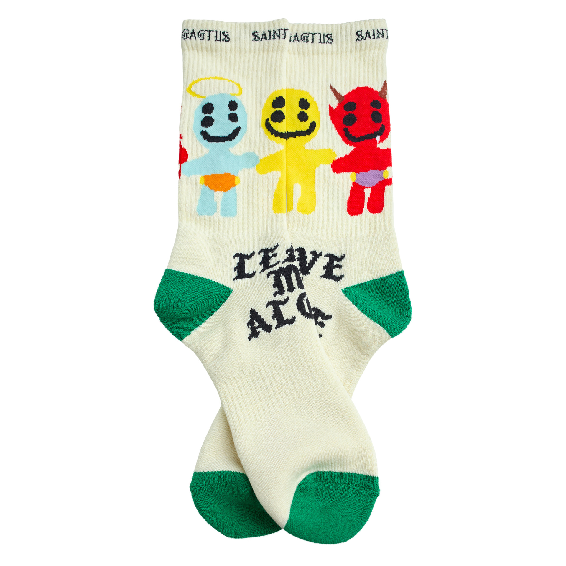 Saint Mxxxxxx Beige print socks